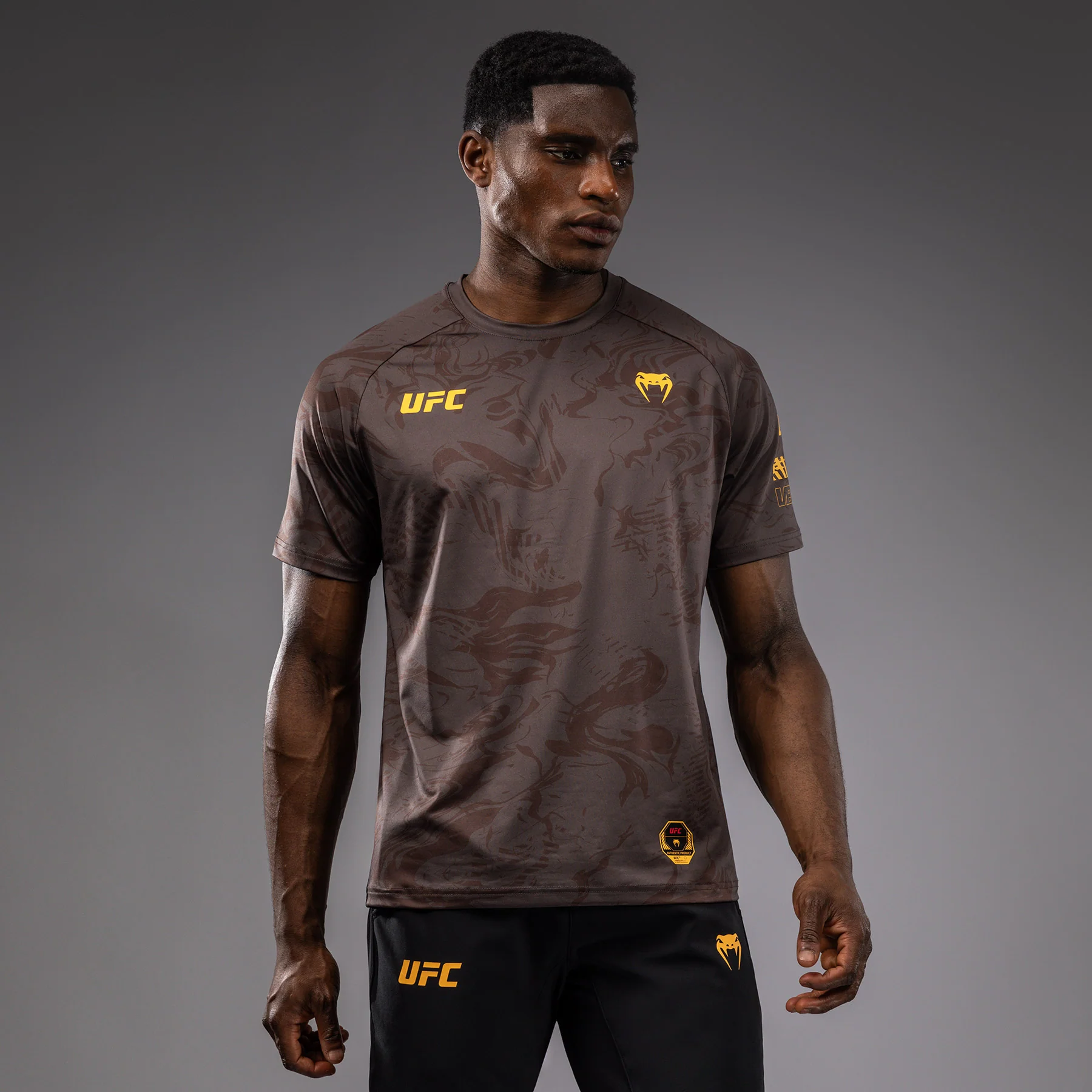 UFC Fusion by Venum Fight Week Men’s Dry-Tech T-Shirt - Earthen Brown - Image 2