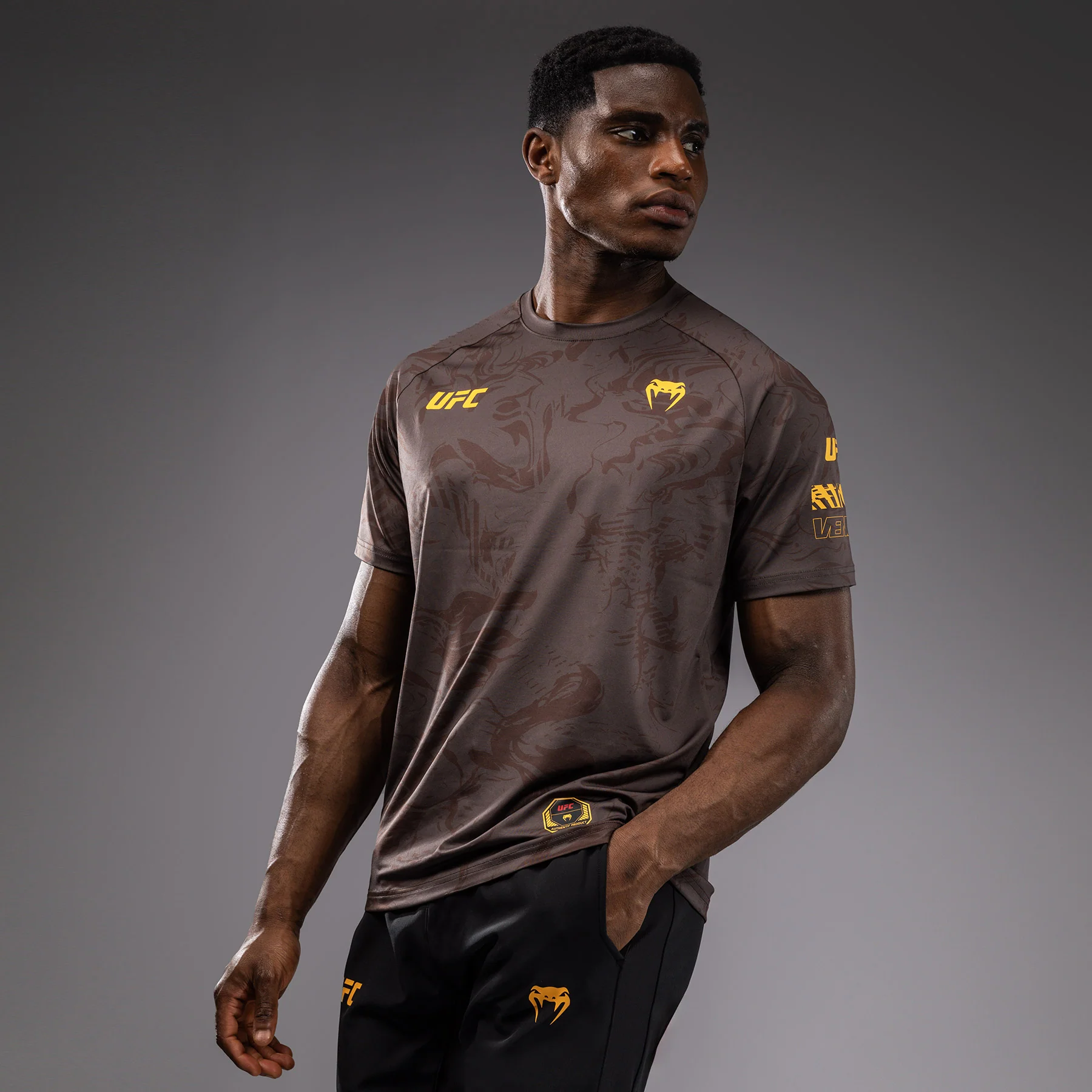 UFC Fusion by Venum Fight Week Men’s Dry-Tech T-Shirt - Earthen Brown - Image 4