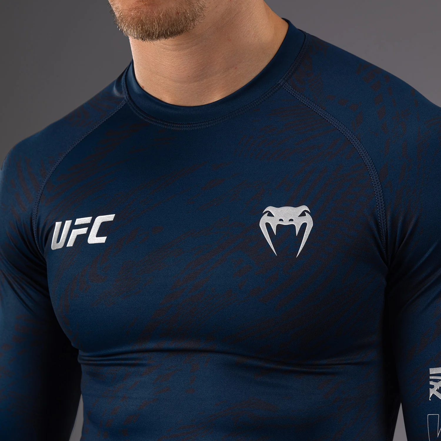 UFC Fusion by Venum Fight Week Men’s Performance Long Sleeve Rashguard - Oceanic Blue - Image 8