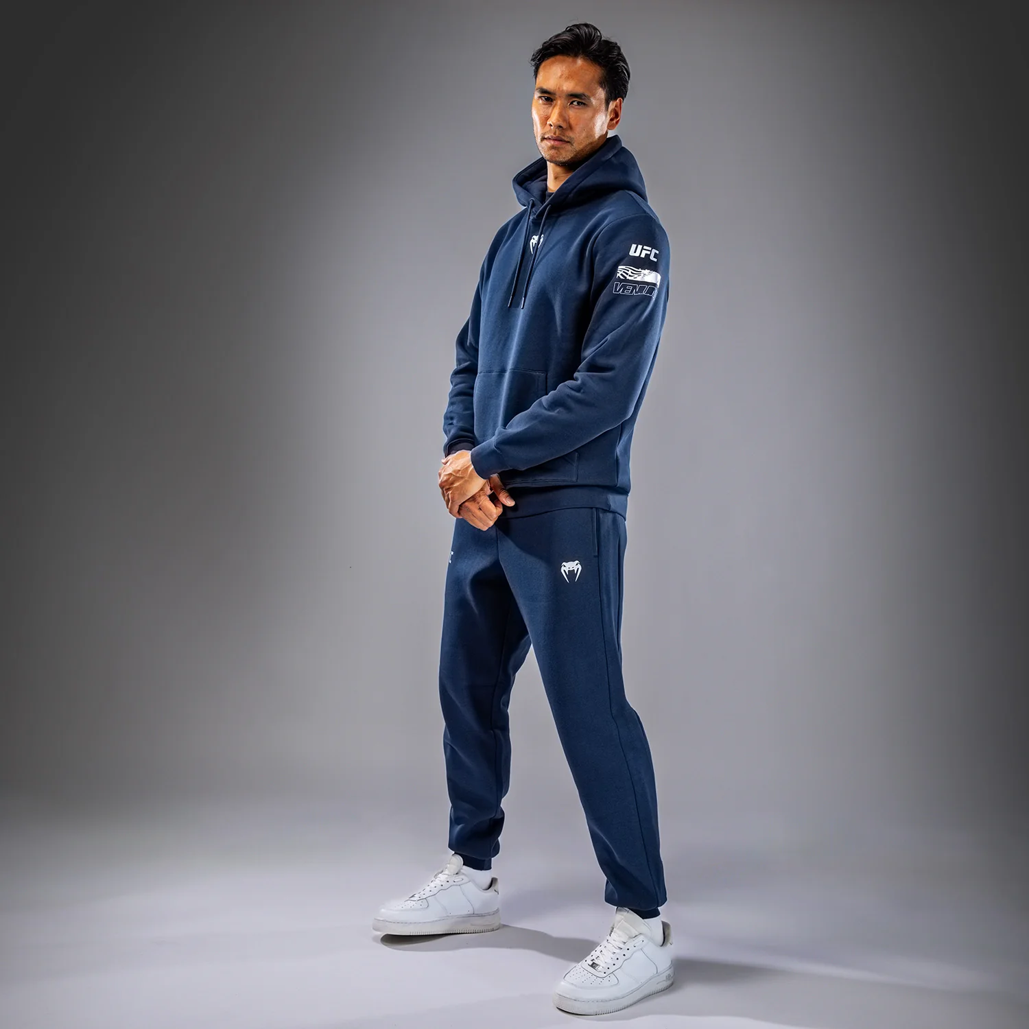 UFC Fusion by Venum Fight Week Men’s Pullover Hoodie - Solid Oceanic Blue - Image 4