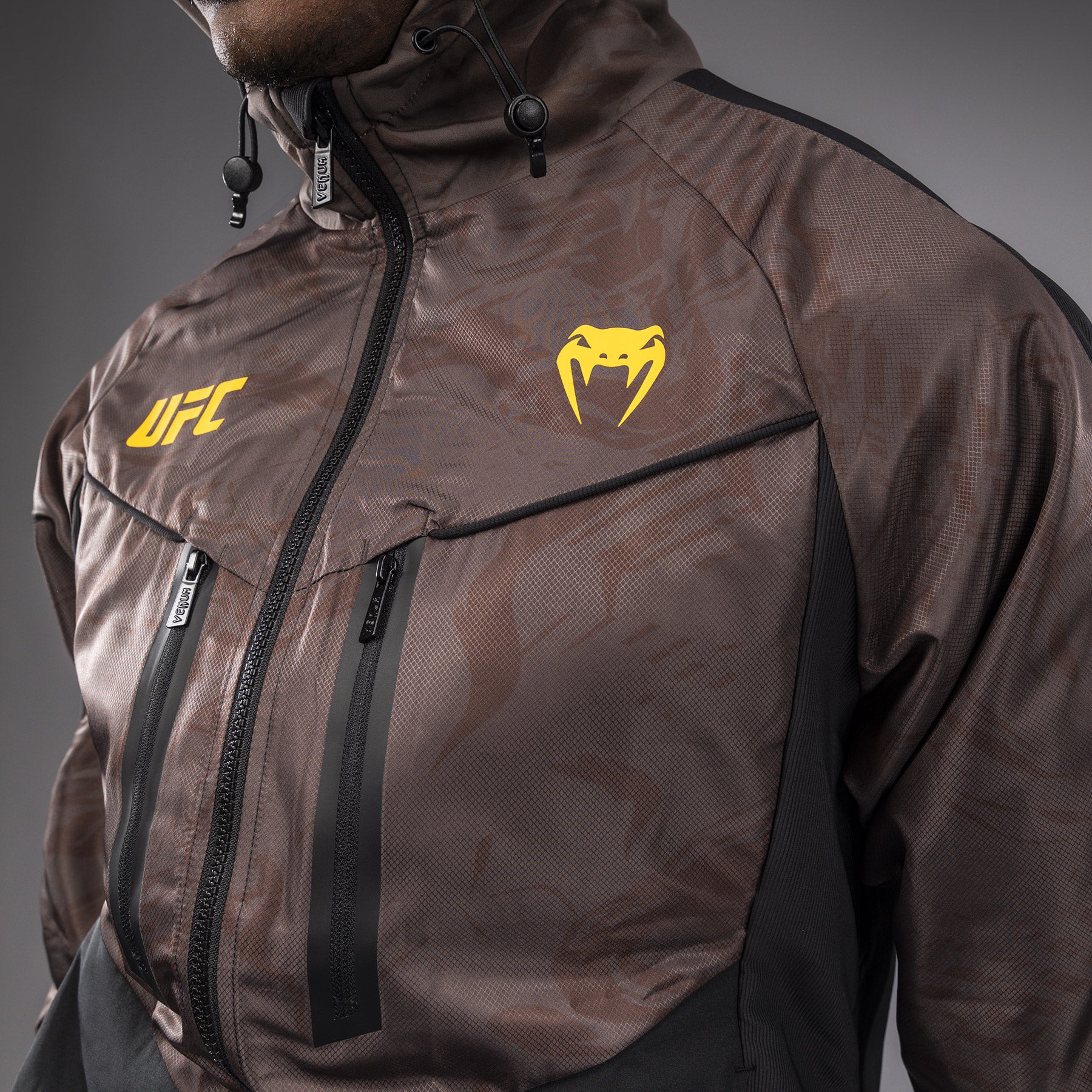 UFC Fusion by Venum Fight Week Men’s Zip Hoodie - Earthen Brown - Image 13