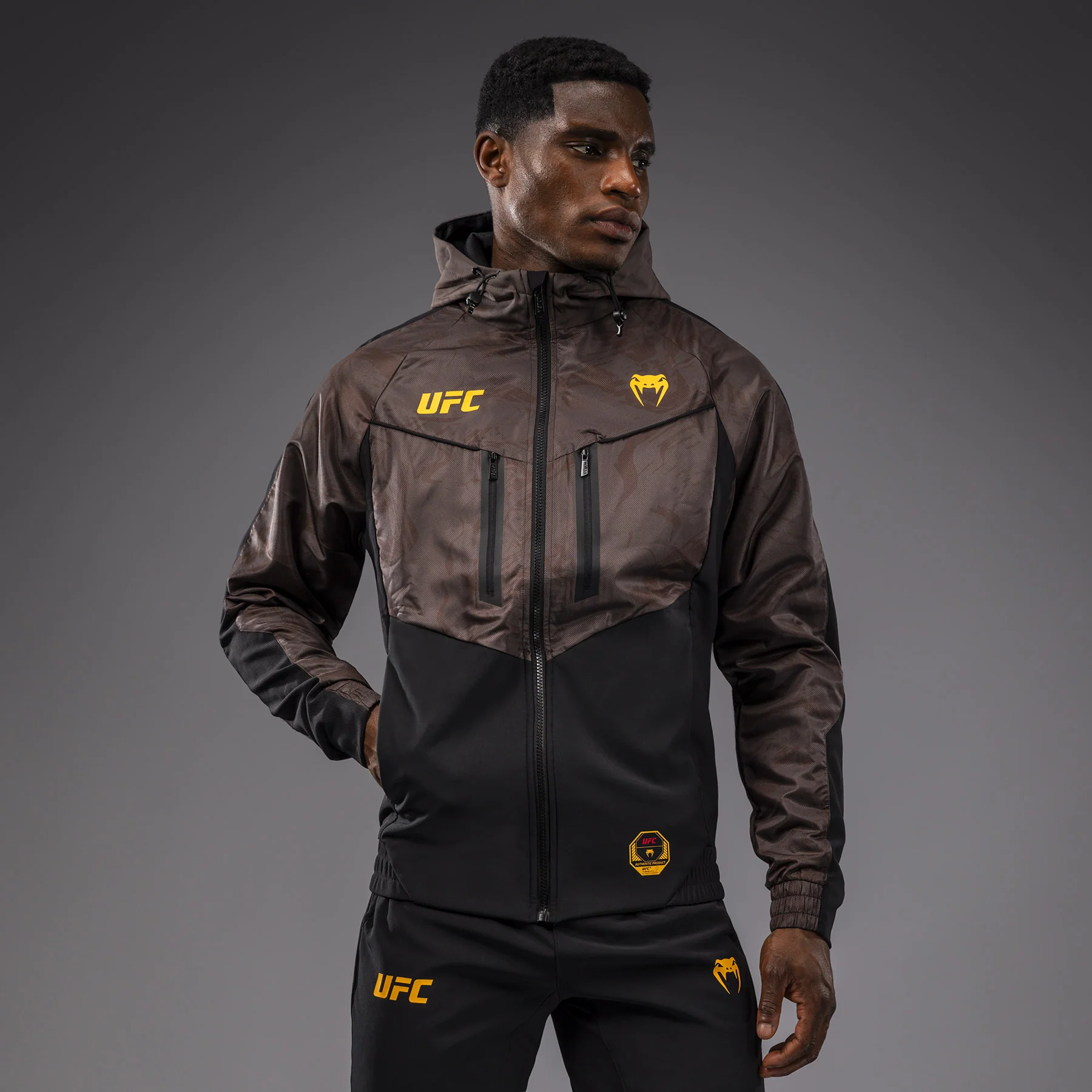UFC Fusion by Venum Fight Week Men’s Zip Hoodie - Earthen Brown - Image 8