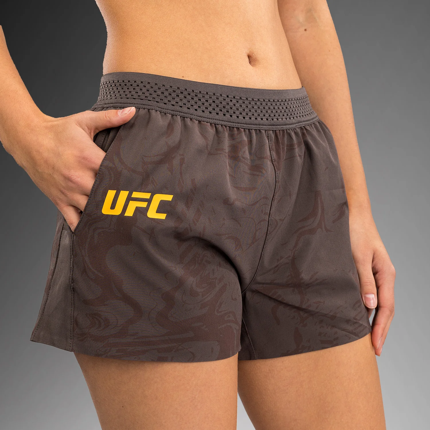 UFC Fusion by Venum Fight Week Women’s Performance Short - Earthen Brown - Image 7