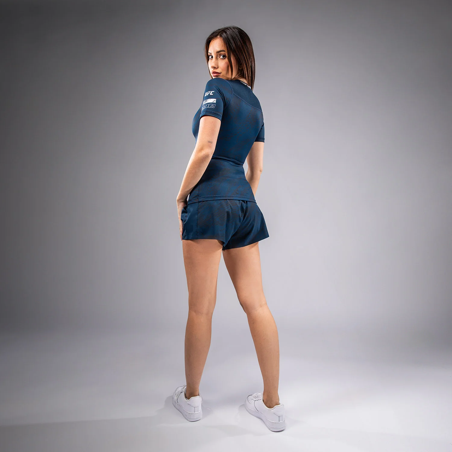 UFC Fusion by Venum Fight Week Women’s Performance Short Sleeve Rashguard - Oceanic Blue - Image 4