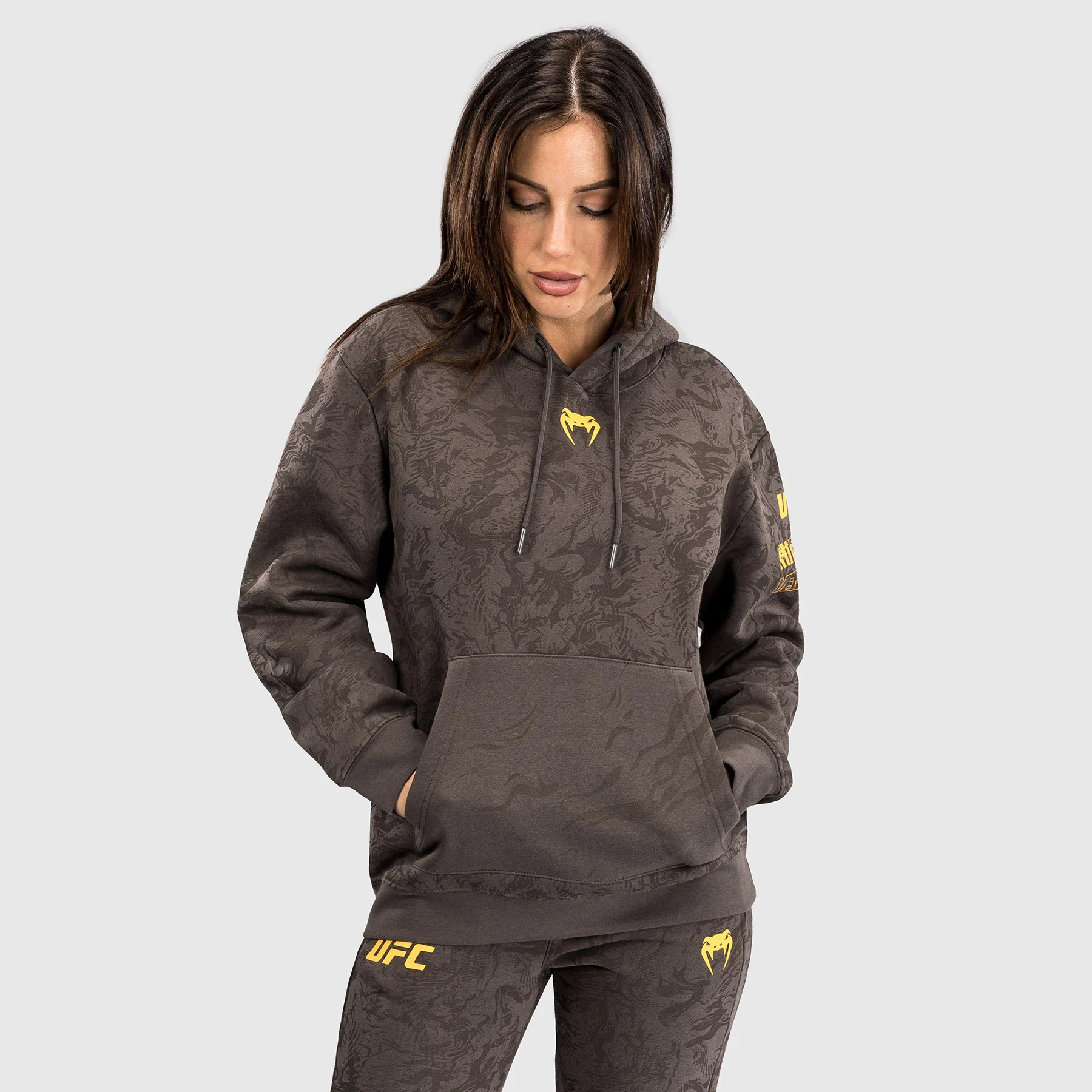 UFC Fusion by Venum Fight Week Women’s Pullover Hoodie - Earthen Brown - Image 2