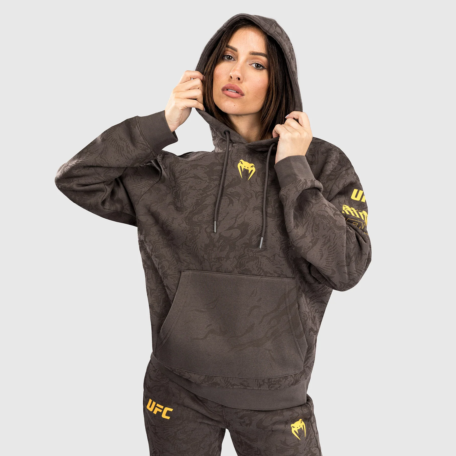 UFC Fusion by Venum Fight Week Women’s Pullover Hoodie - Earthen Brown - Image 3