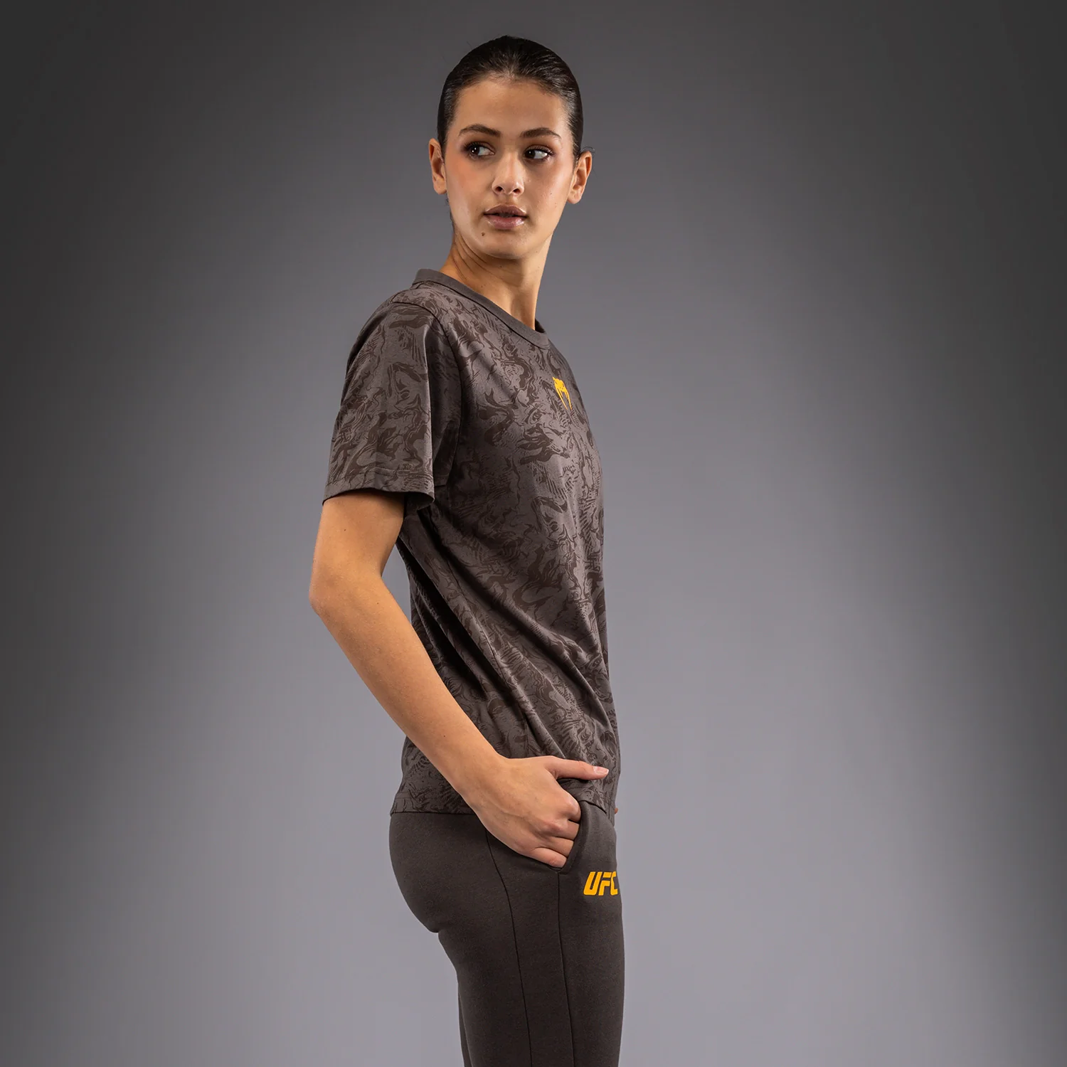 UFC Fusion by Venum Fight Week Women’s Short Sleeve Cotton T-Shirt - Earthen Brown - Image 3