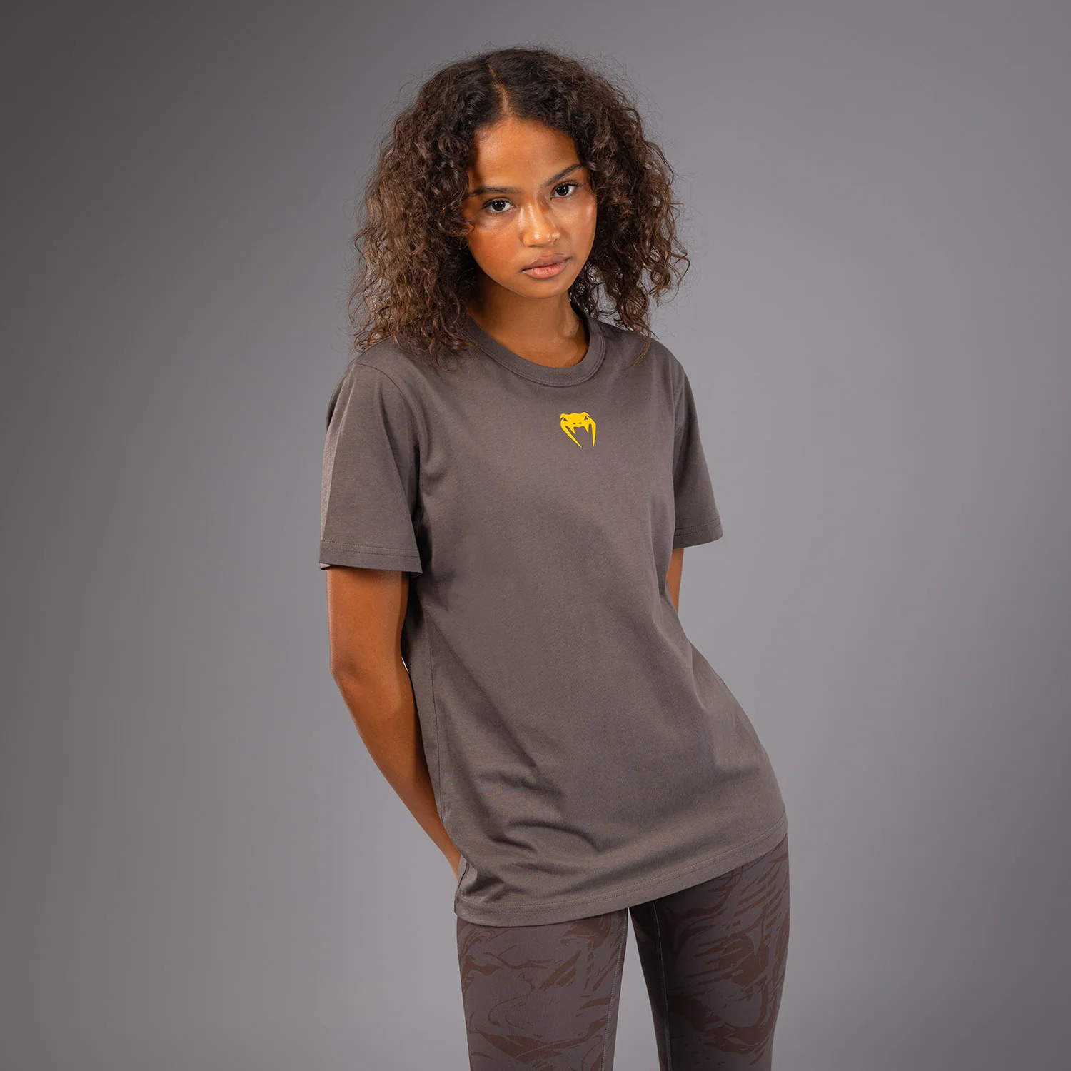 UFC Fusion by Venum Fight Week Women’s Short Sleeve Cotton T-Shirt - Solid Earthen Brown - Image 2