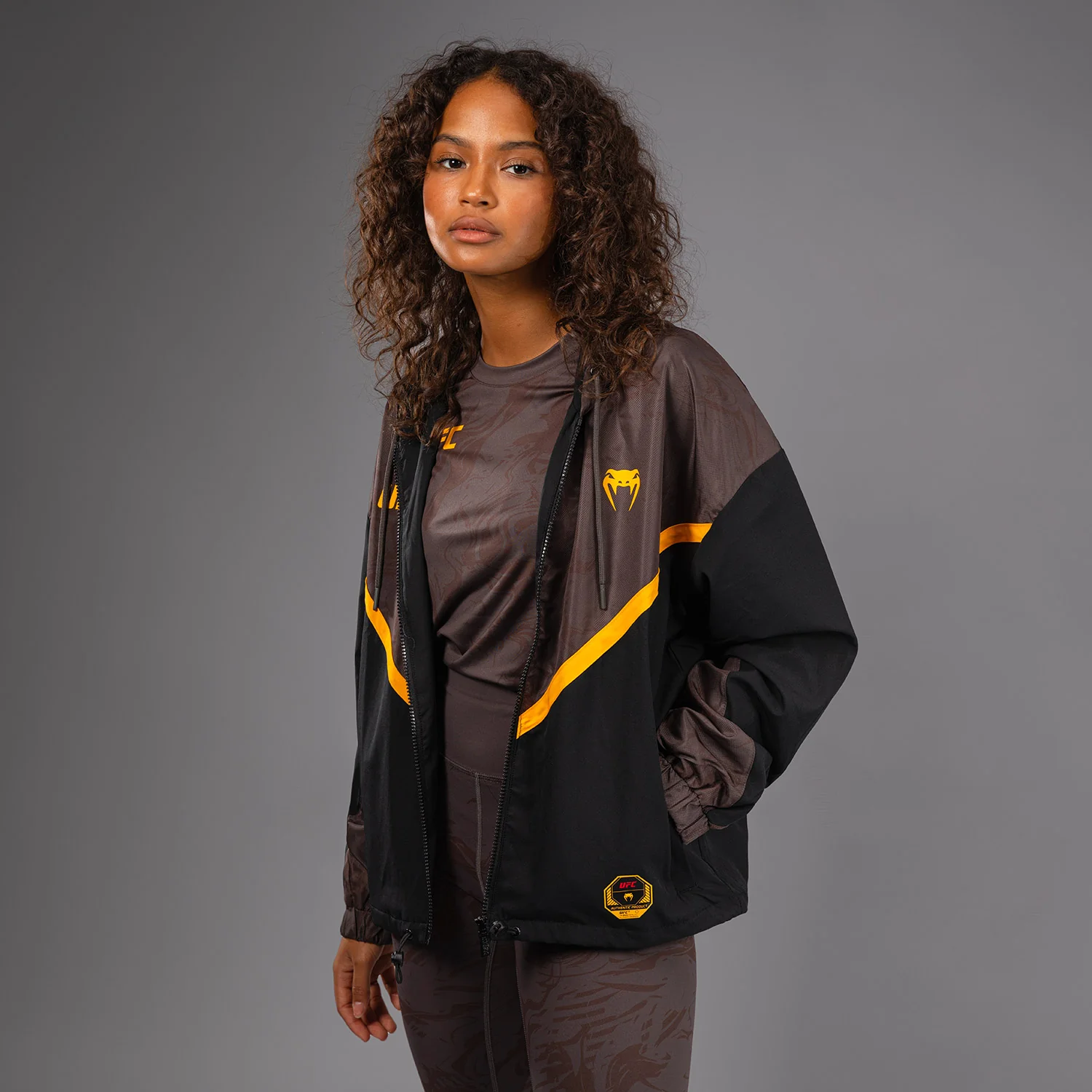 UFC Fusion by Venum Fight Week Women’s Zip Hoodie - Earthen Brown
