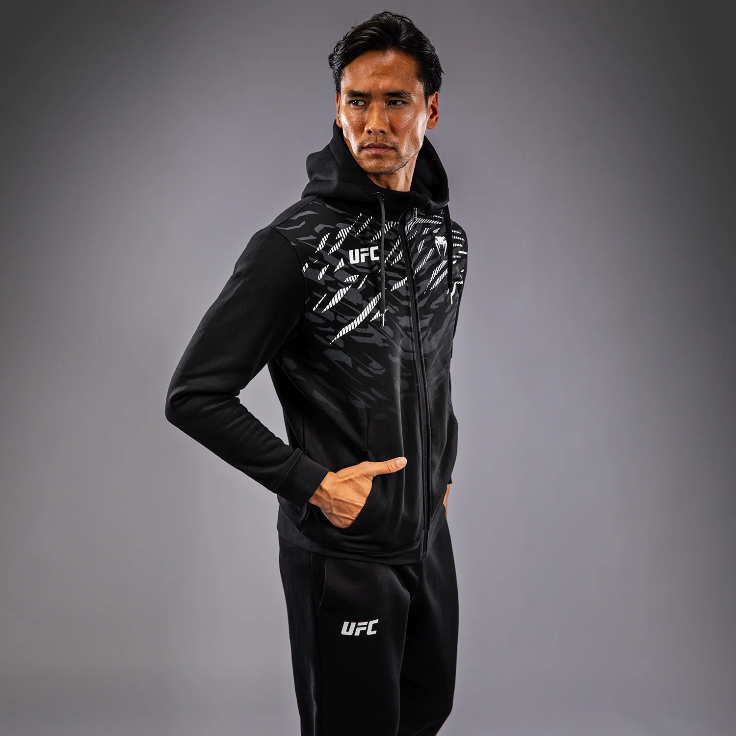UFC Fusion by Venum Men’s Replica Zip Hoodie - Black - Image 5