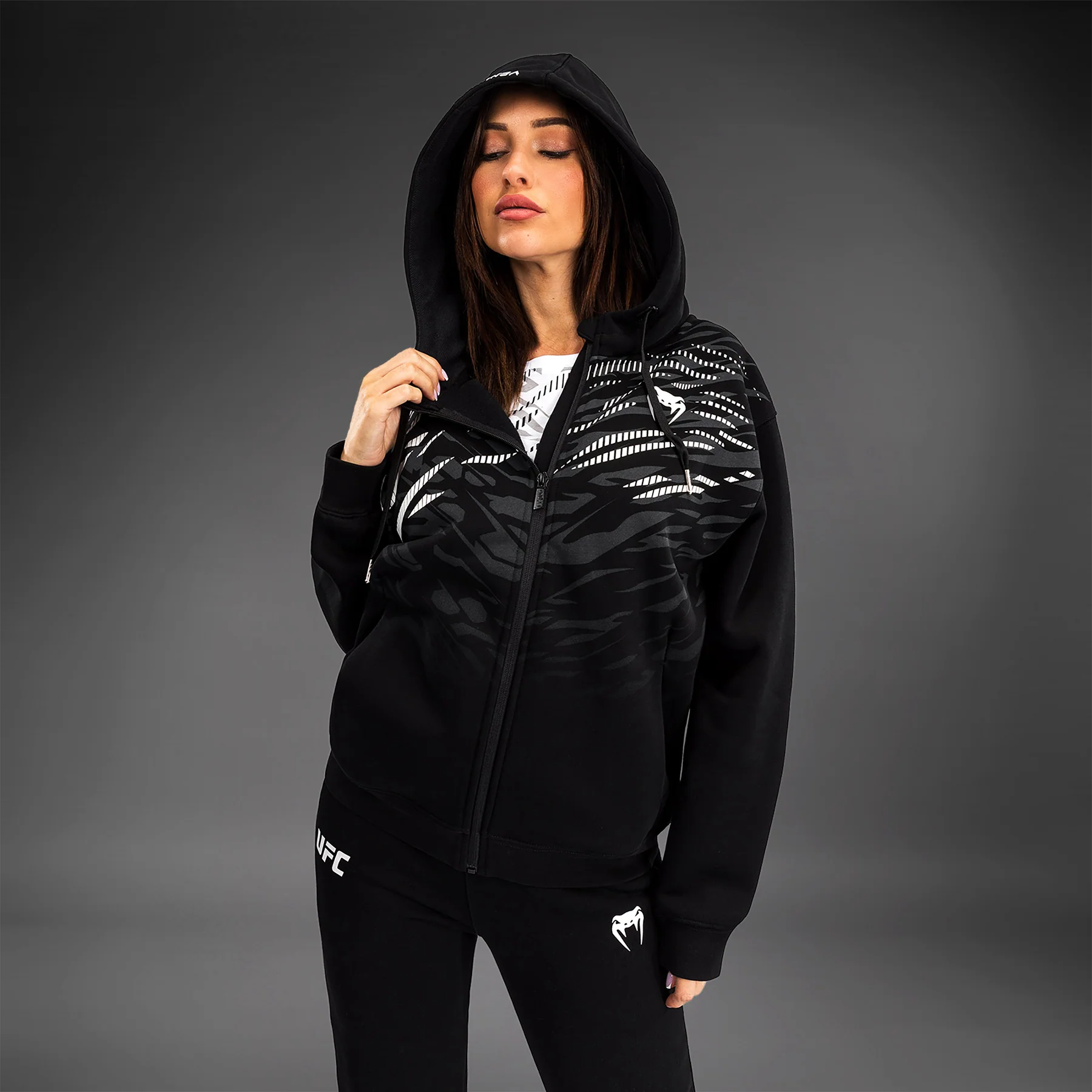 UFC Fusion by Venum Women’s Replica Zip Hoodie - Black - Image 4
