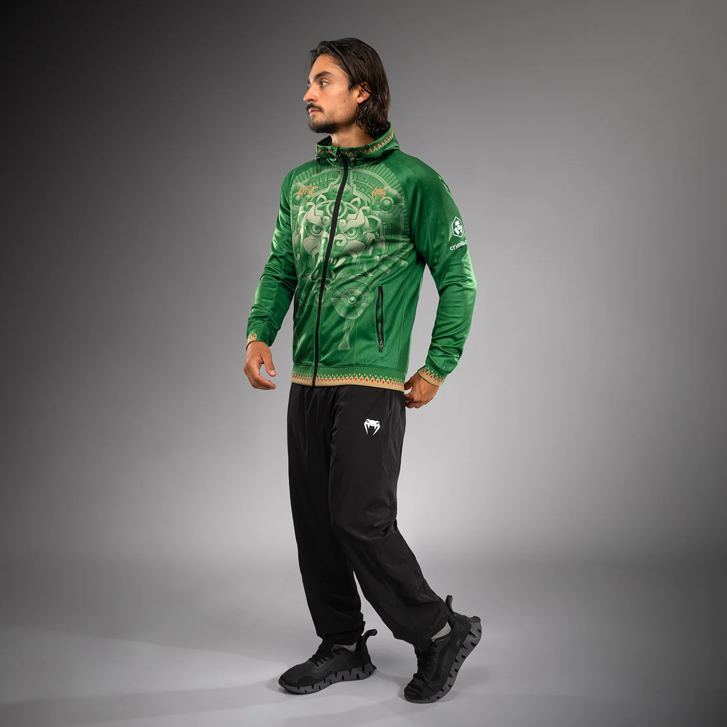 Men’s Noche UFC 2.0 By Venum Green Authentic Fight Night Walkout Hoodie - Image 7