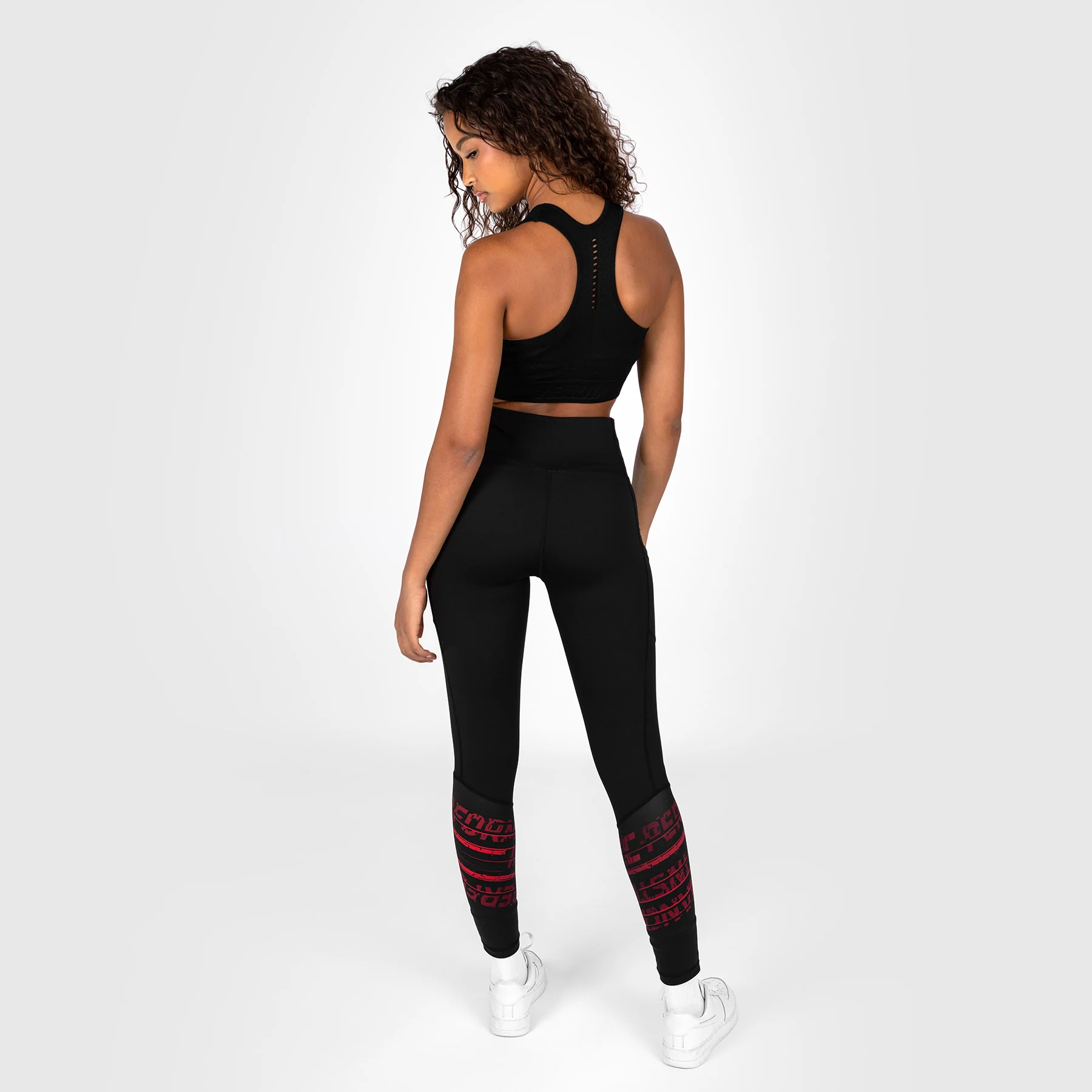 UFC Performance Institute 2.0 Women’s Performance Tight - Black/Red - Image 2