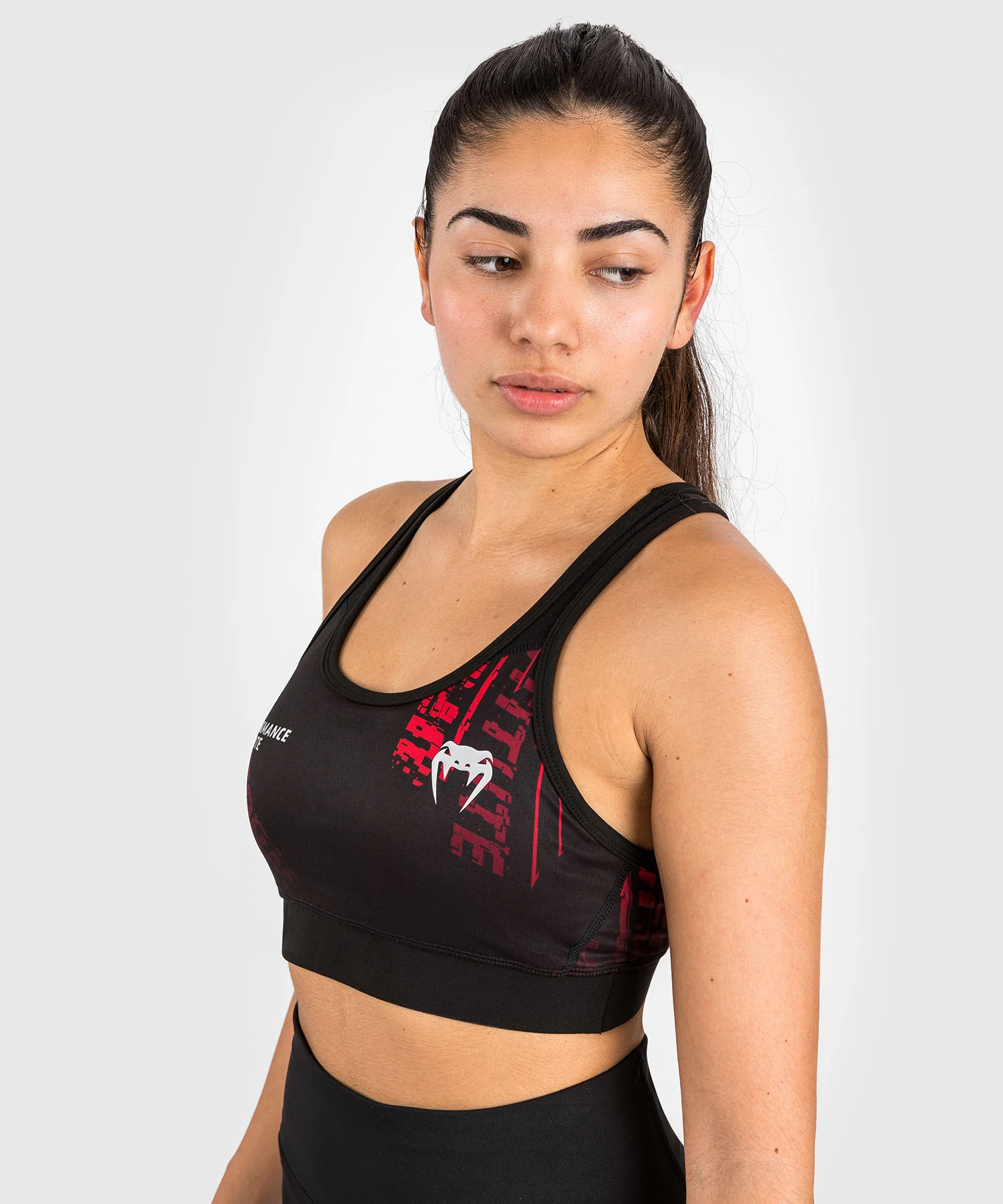 UFC Performance Institute 2.0 Women’s Sport Bra - Black/Red - Image 2