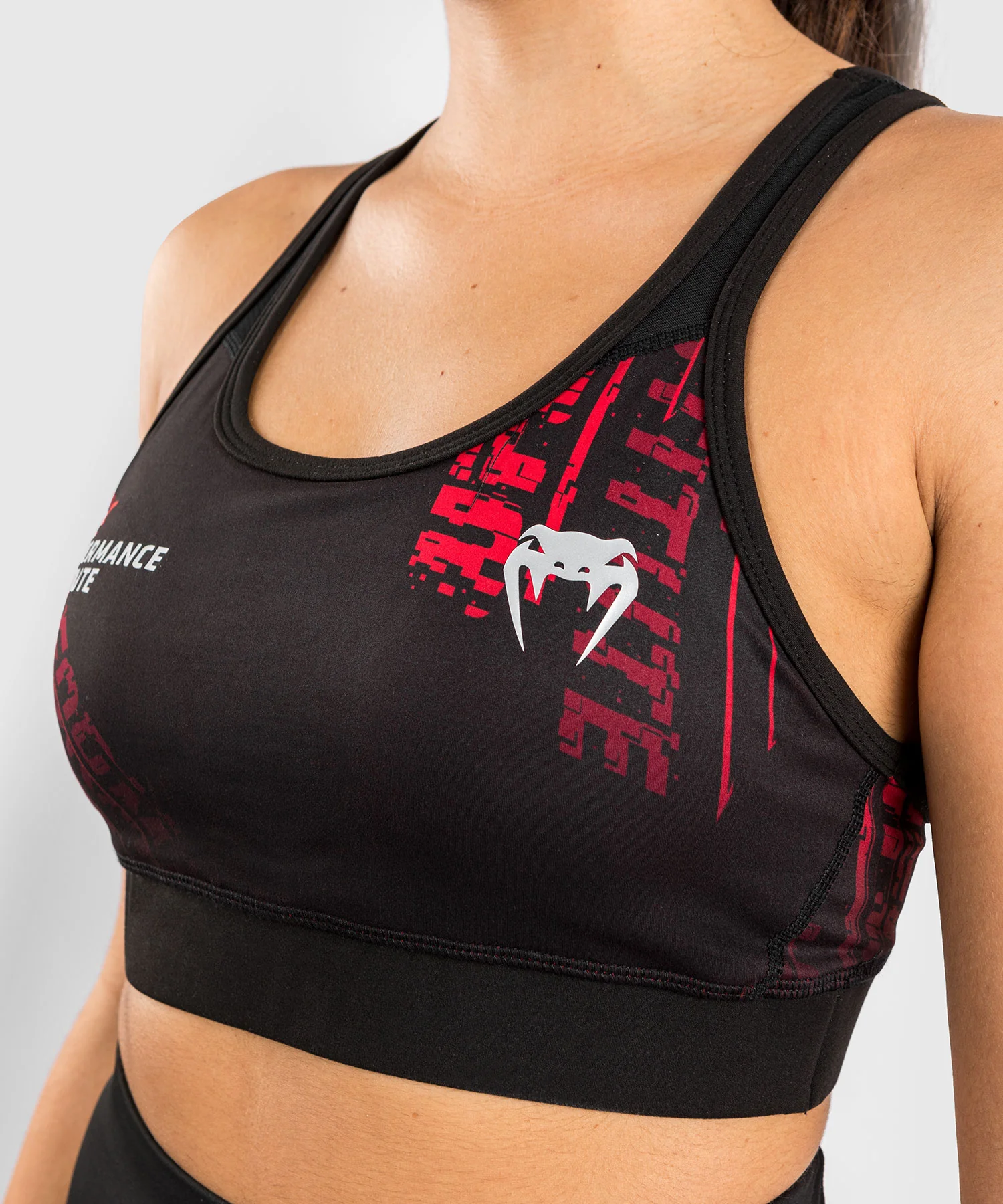 UFC Performance Institute 2.0 Women’s Sport Bra - Black/Red - Image 5