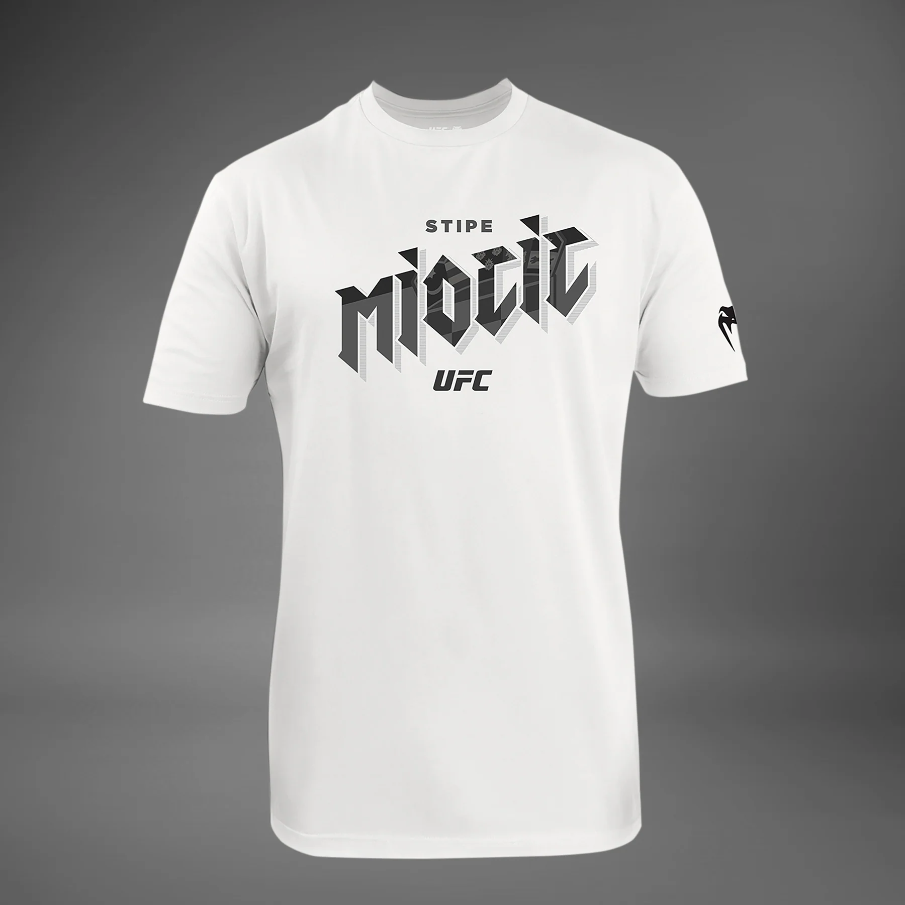 Men's UFC Unrivaled by Venum White Stipe Miocic T-Shirt