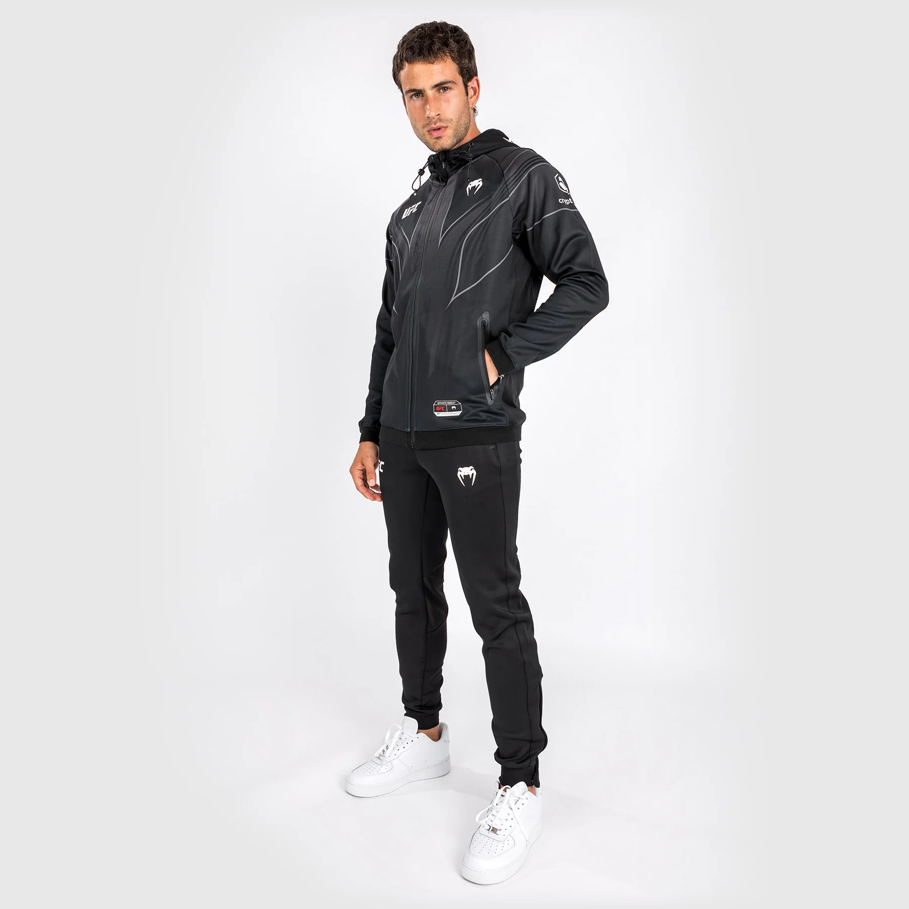 UFC Venum Authentic Fight Night 2.0 Kit by Venum Men's Walkout Hoodie - Black