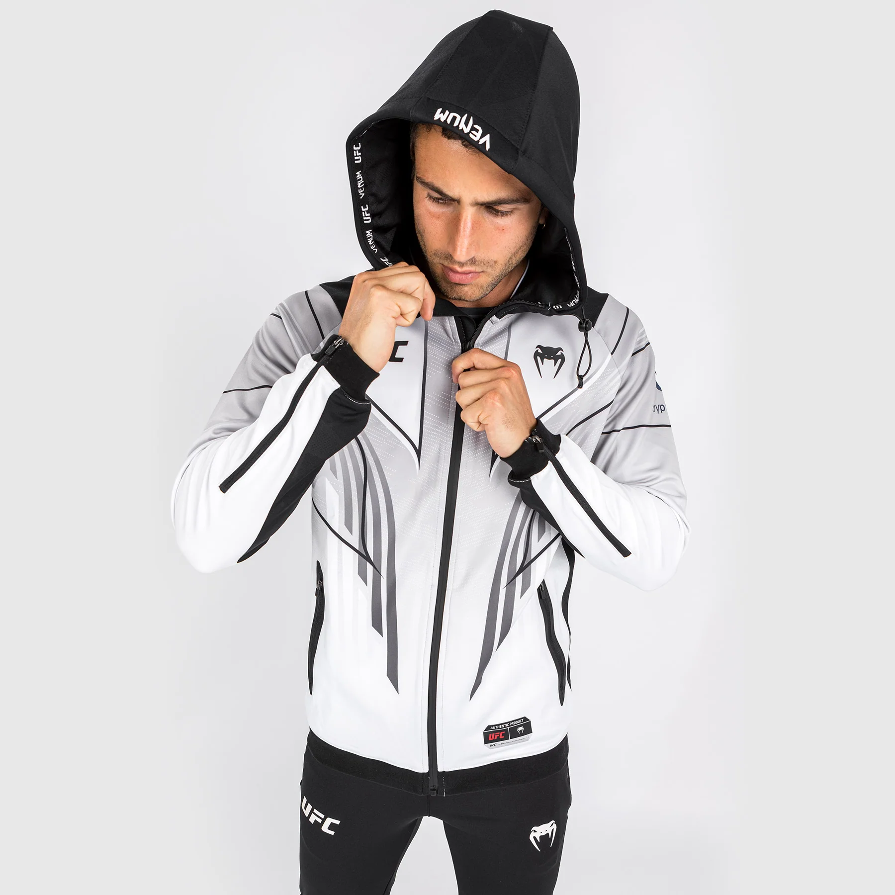 UFC Venum Authentic Fight Night 2.0 Kit by Venum Men's Walkout Hoodie - White - Image 6