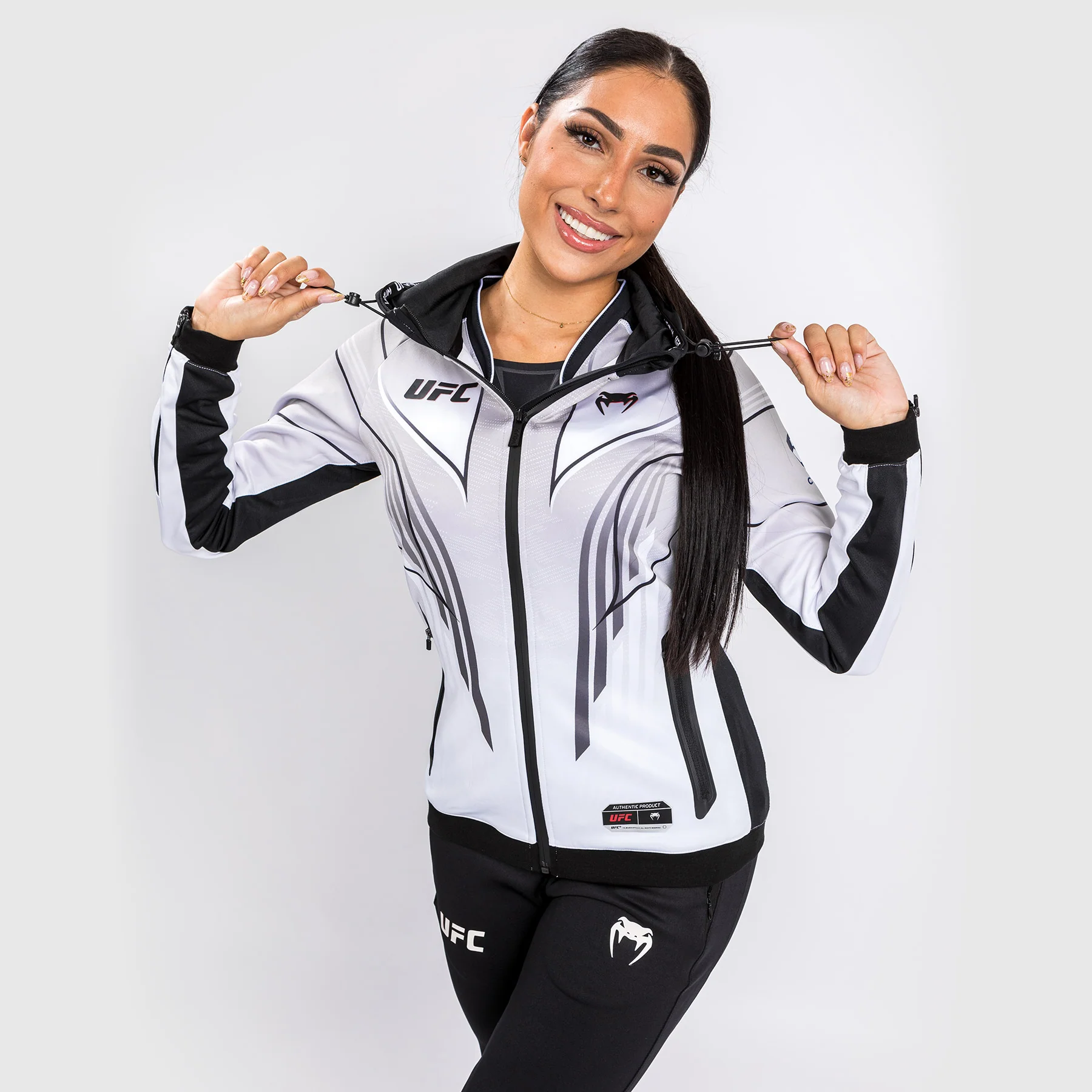 UFC Venum Authentic Fight Night 2.0 Kit by Venum Women's Walkout Hoodie - White - Image 2
