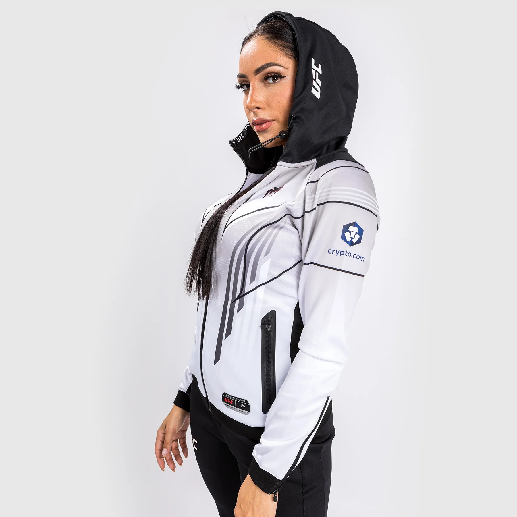 UFC Venum Authentic Fight Night 2.0 Kit by Venum Women's Walkout Hoodie - White - Image 3
