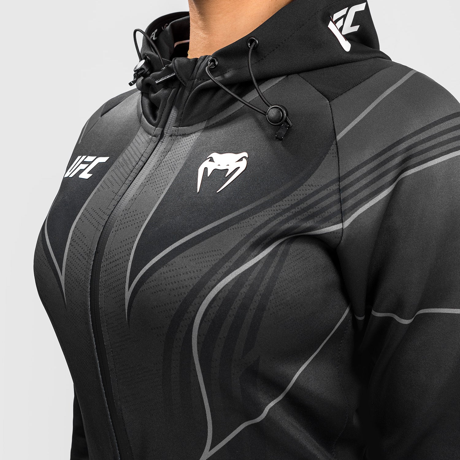 UFC Venum Authentic Fight Night 2.0 Women's Walkout Hoodie - Black - Image 4
