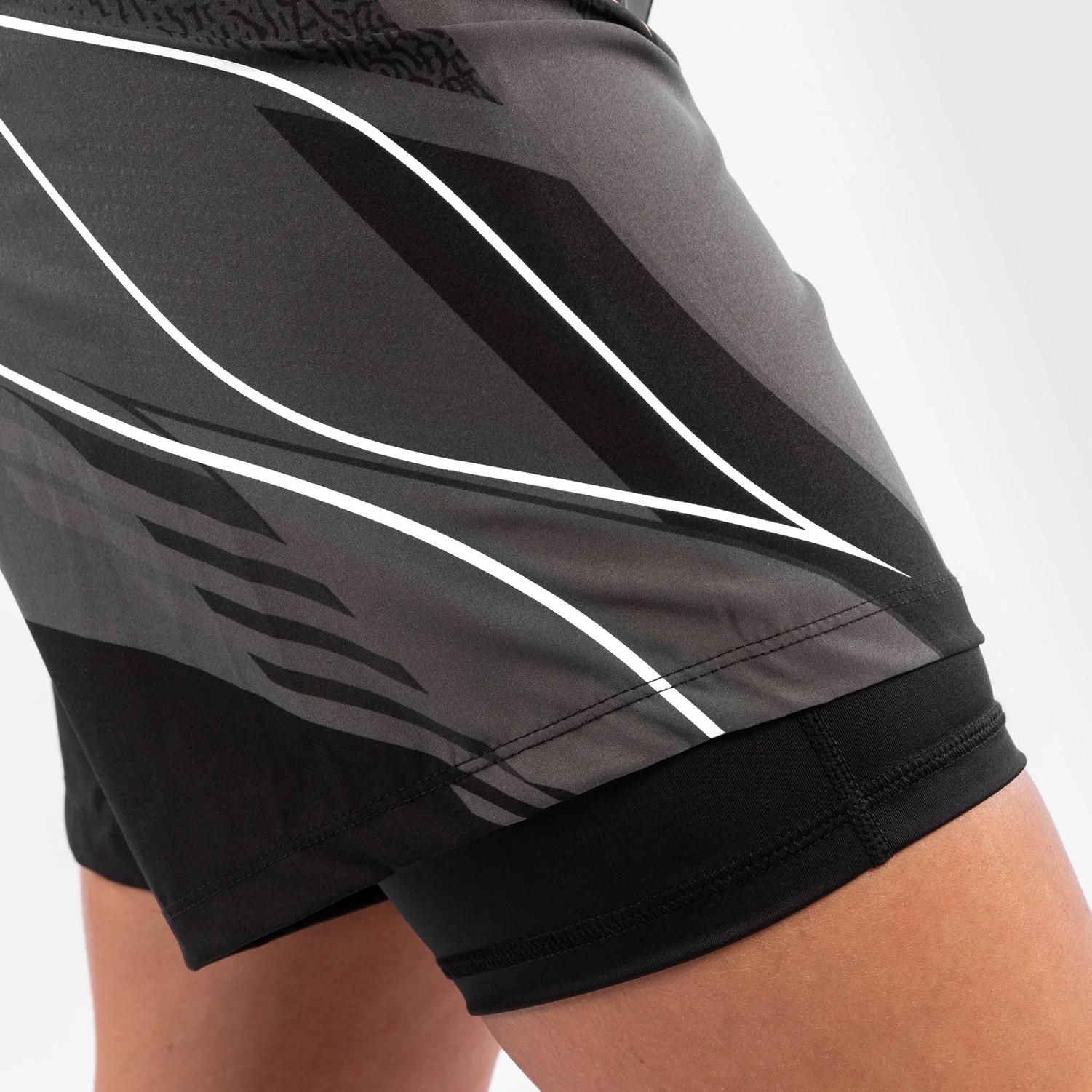 UFC Venum Authentic Fight Night Women's Shorts - Long Fit - Black - Image 6
