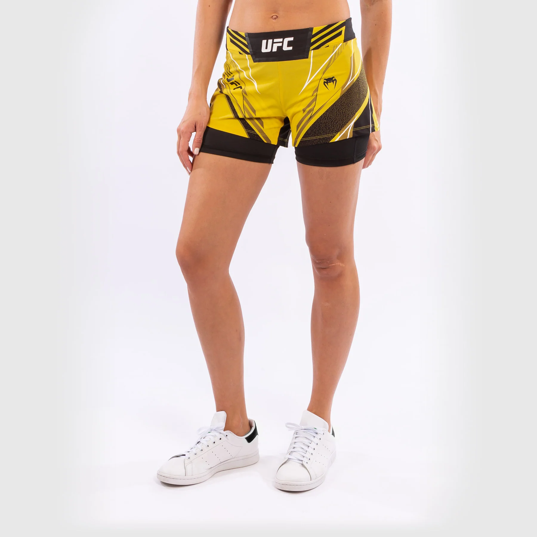 UFC Venum Authentic Fight Night Women's Shorts - Short Fit - Yellow - Image 2