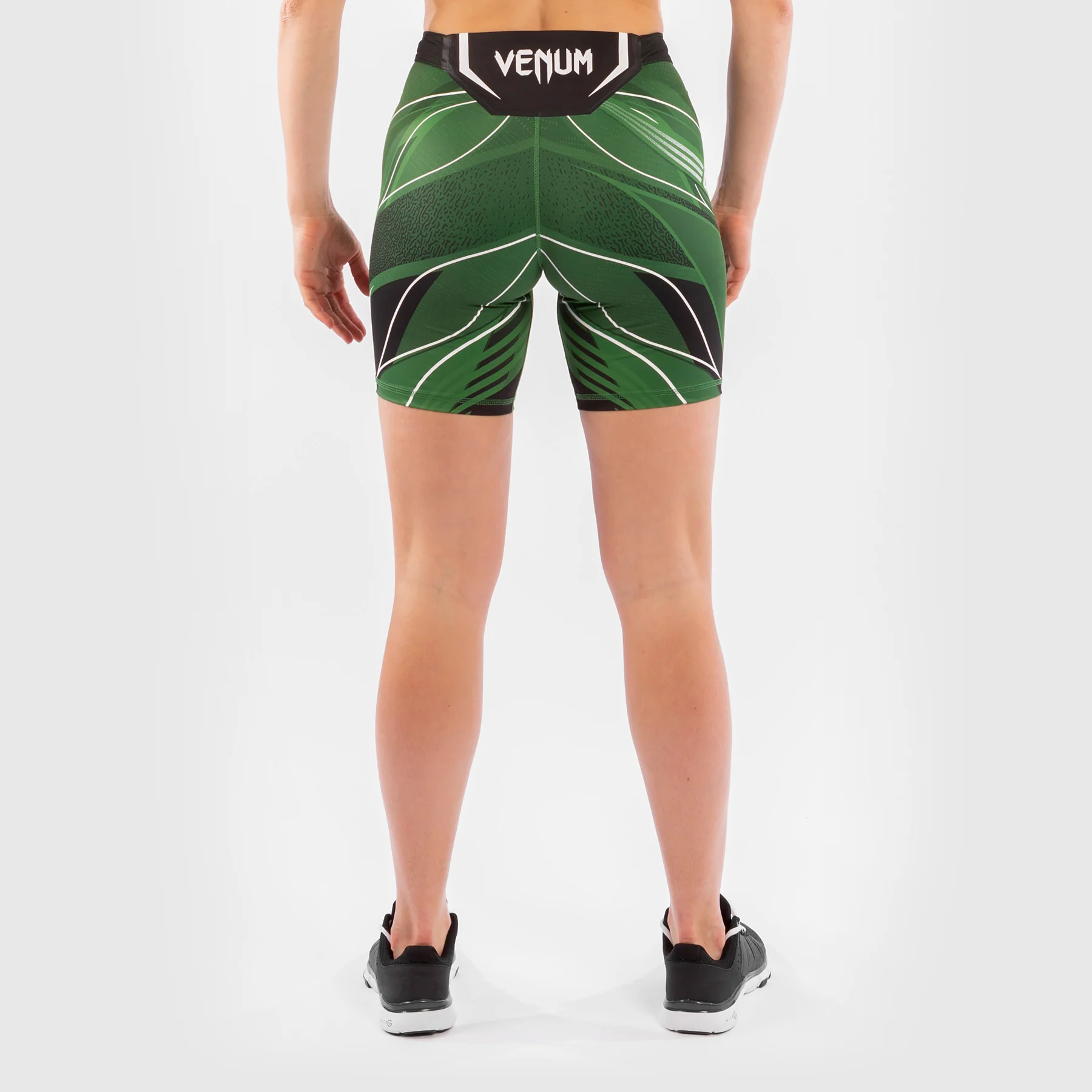 UFC Venum Authentic Fight Night Women's Vale Tudo Shorts - Long Fit - Green - Image 4