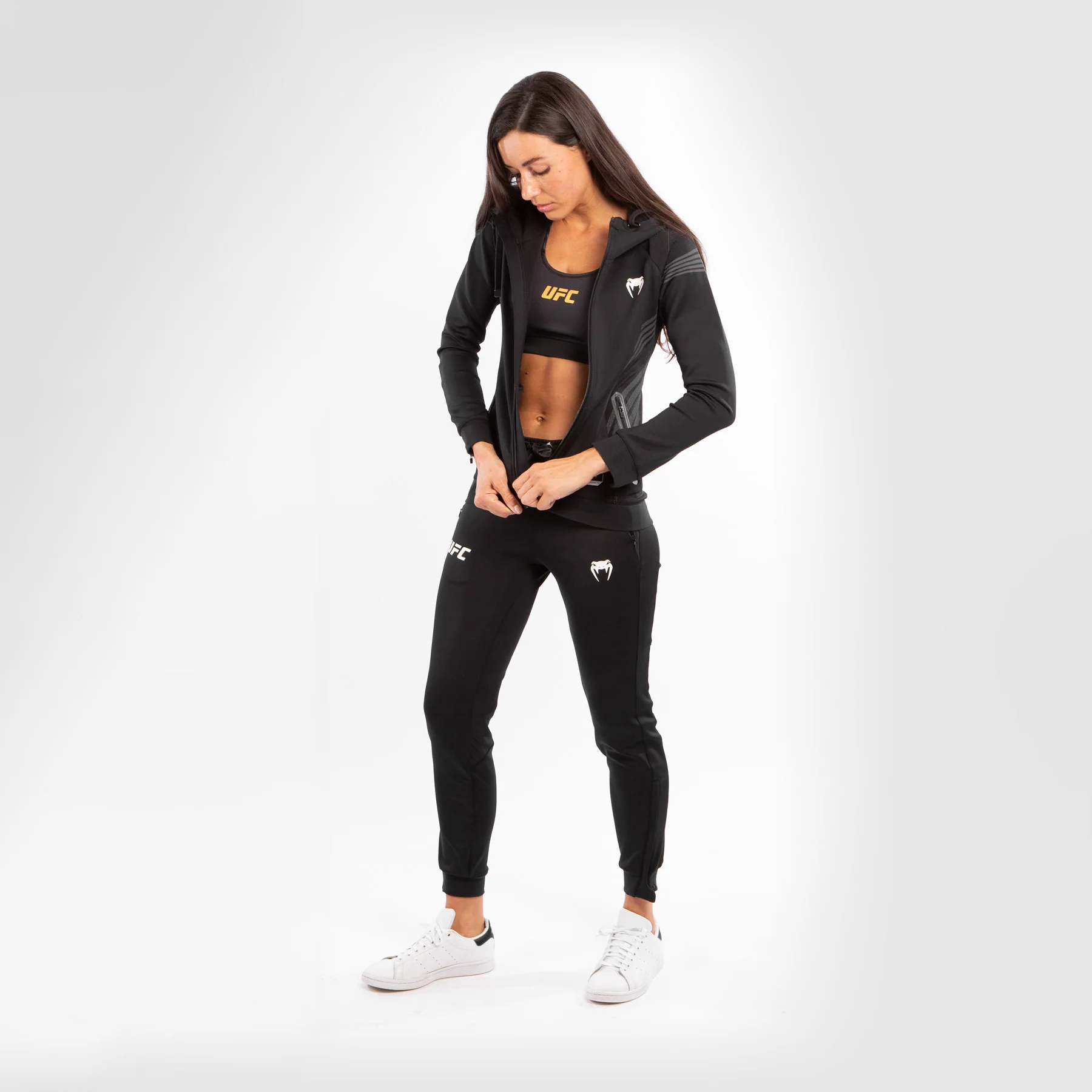 UFC Venum Authentic Fight Night Women's Walkout Hoodie - Black - Image 2