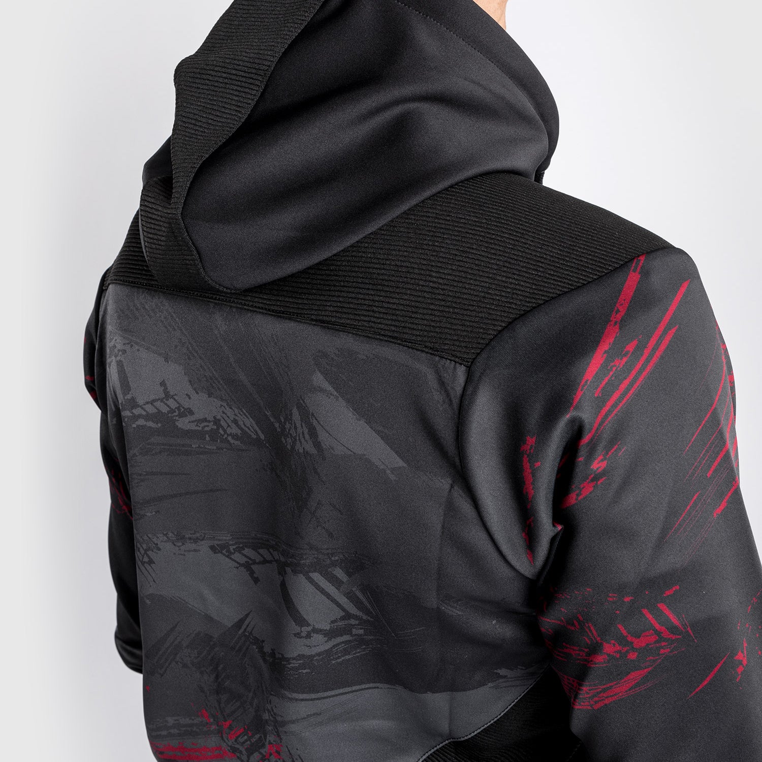 UFC Venum Authentic Fight Week 2.0 Men's Zipped Hoodie - Black/Red - Image 2