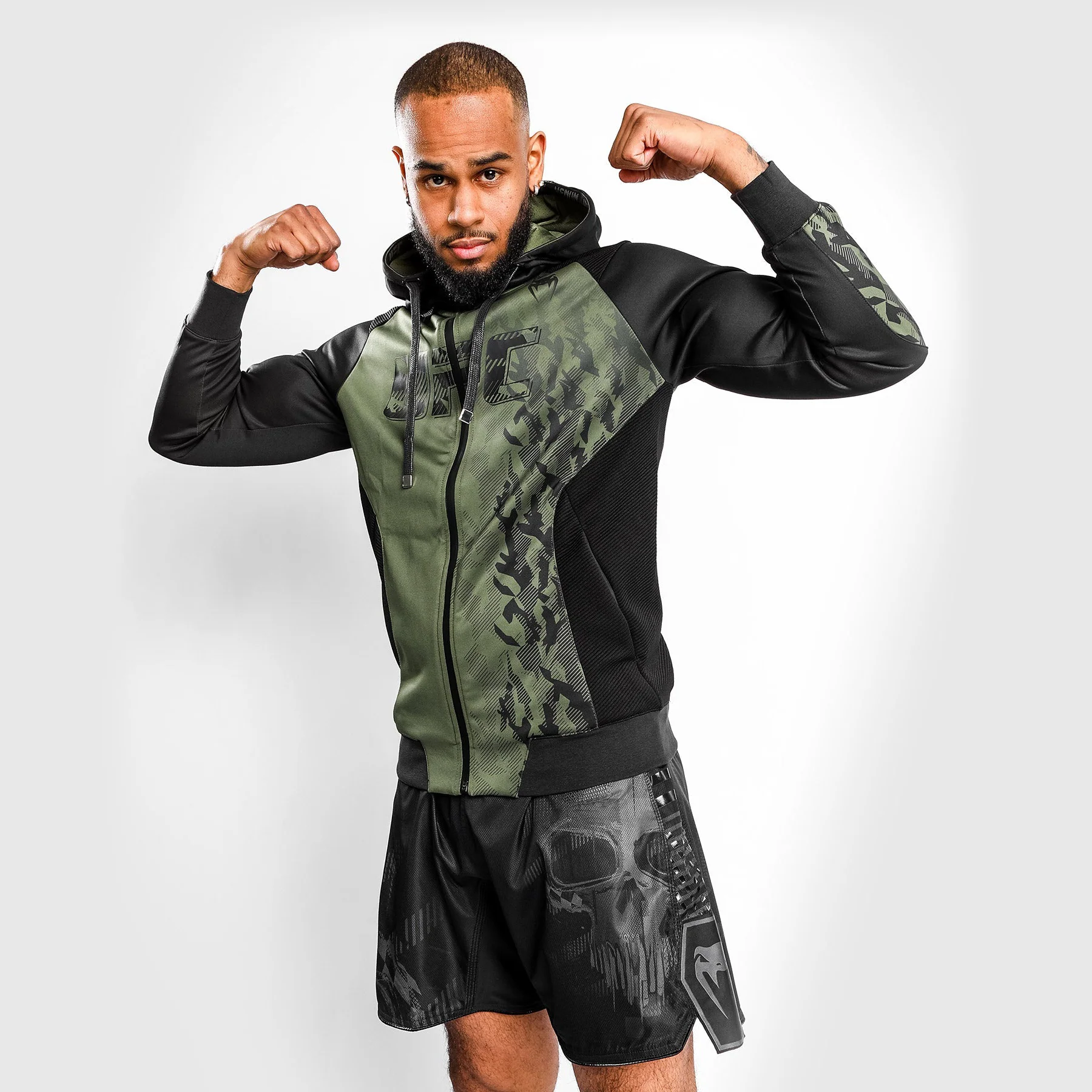 UFC Venum Authentic Fight Week Men's Zip Hoodie - Khaki