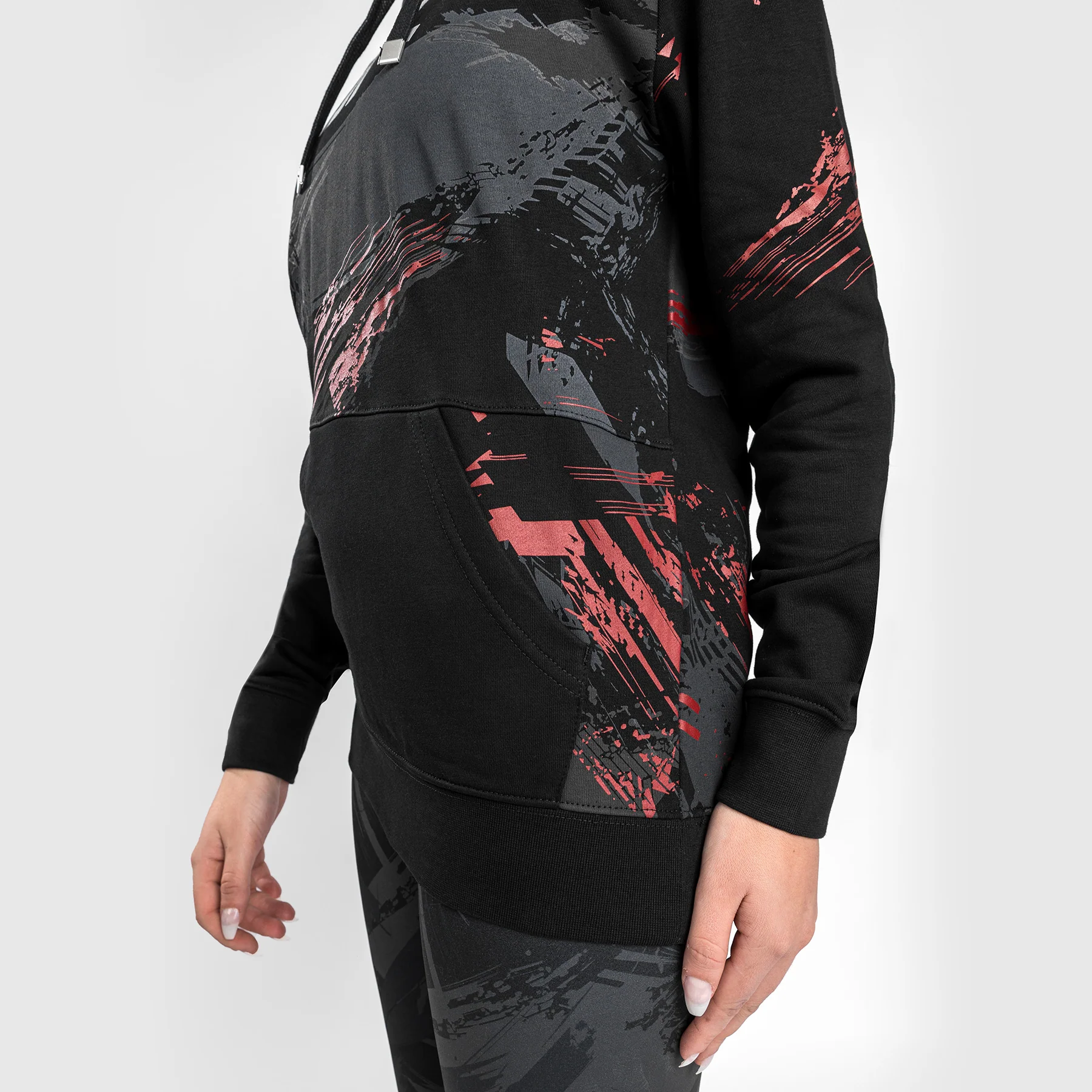 UFC Venum Authentic Fight Week 2.0 Women’s Pullover Hoodie - Black/Red - Image 5