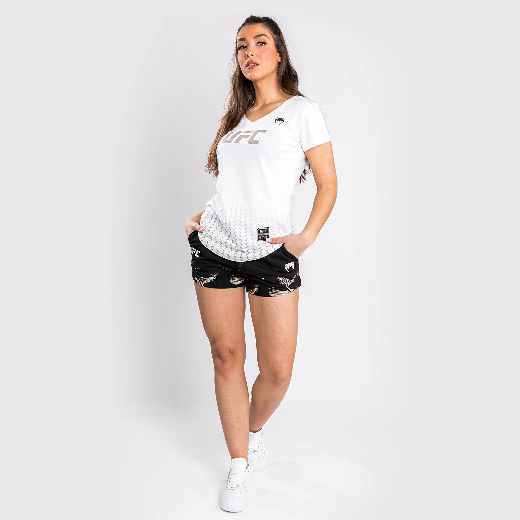 UFC Venum Authentic Fight Week Women’s 2.0 Short Sleeve T-Shirt - White - Image 5