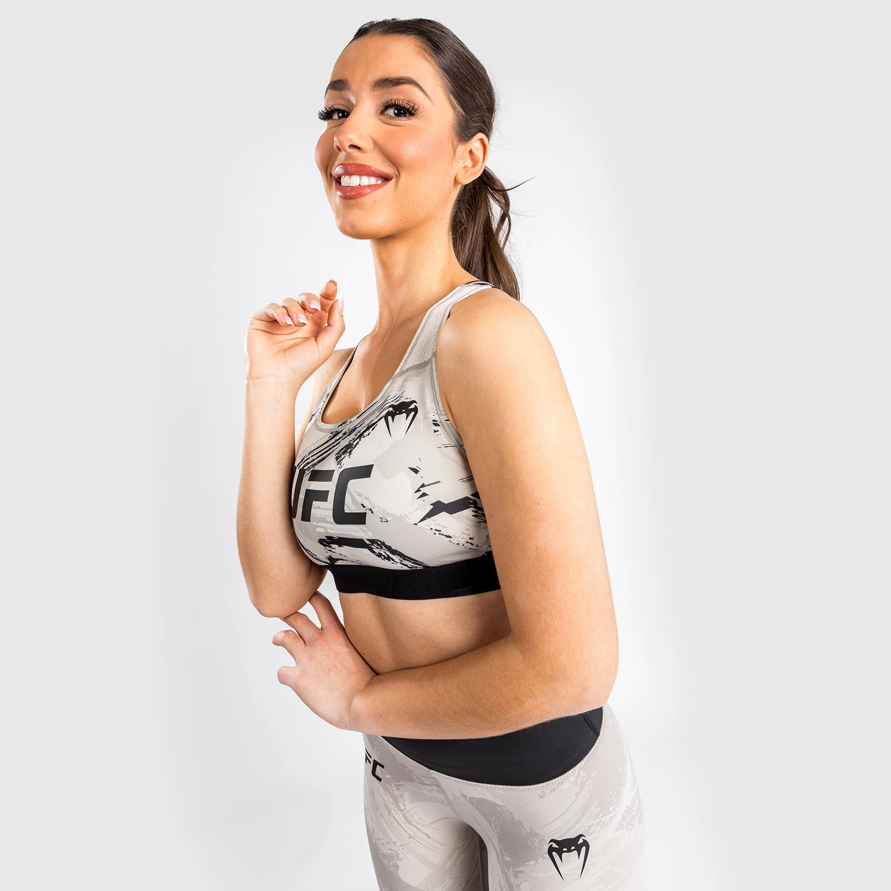 UFC Venum Authentic Fight Week Women’s 2.0 Sport Bra - Sand/Black - Image 4