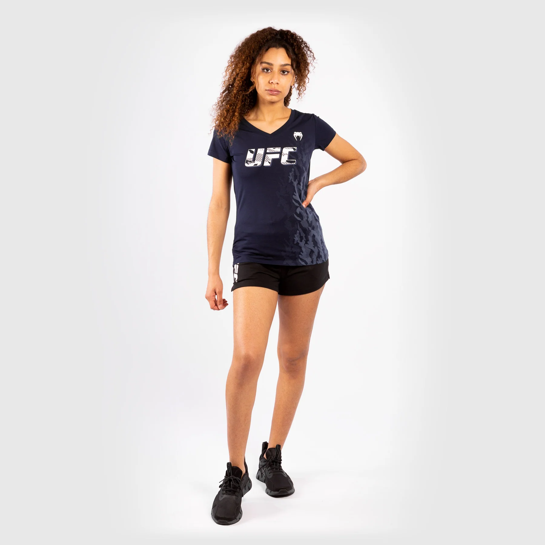 UFC Venum Authentic Fight Week Women's Short Sleeve T-shirt - Navy Blue - Image 5