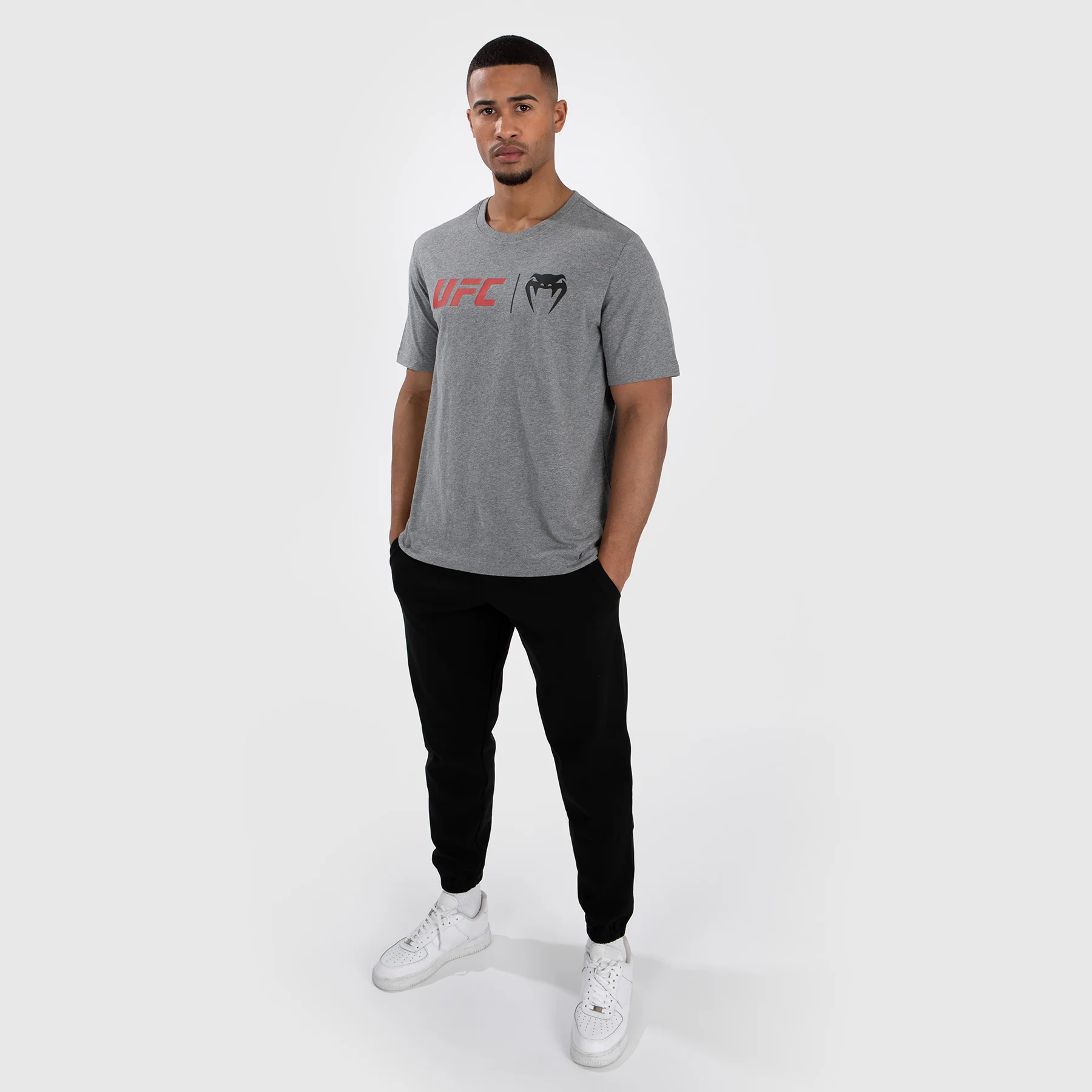 UFC Venum Classic T-Shirt - Grey/Red - Image 2
