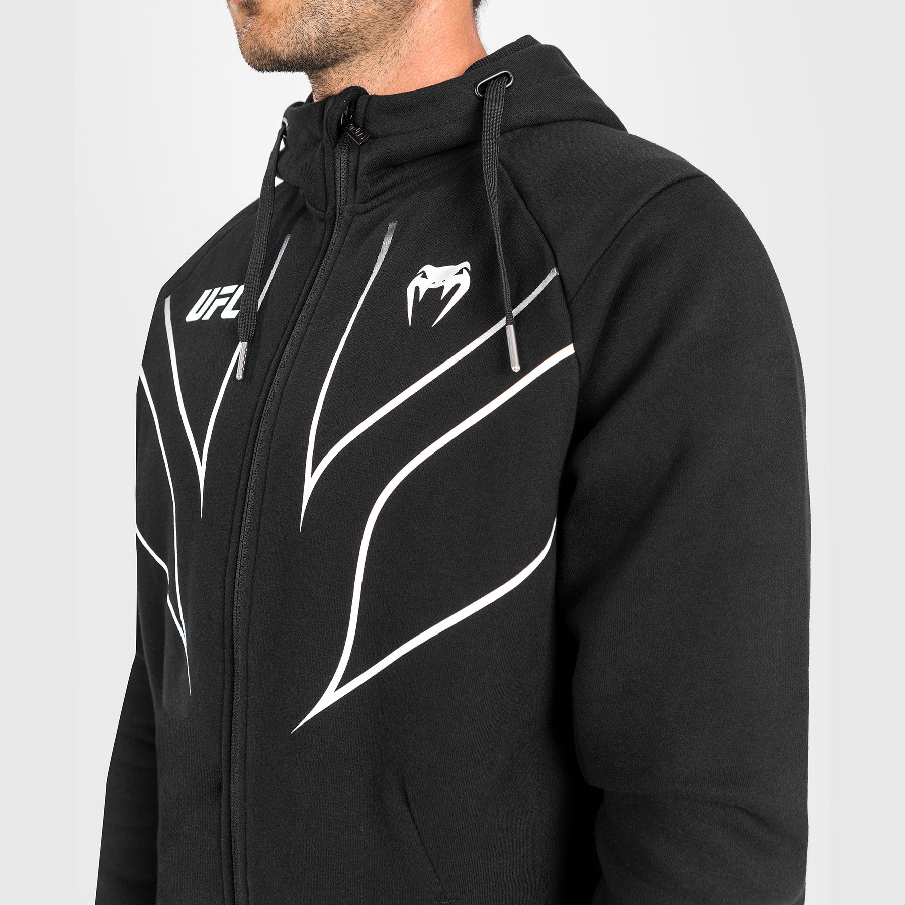 UFC Venum Fight Night 2.0 Replica Men's Full Zip Hoodie - Black - Image 5