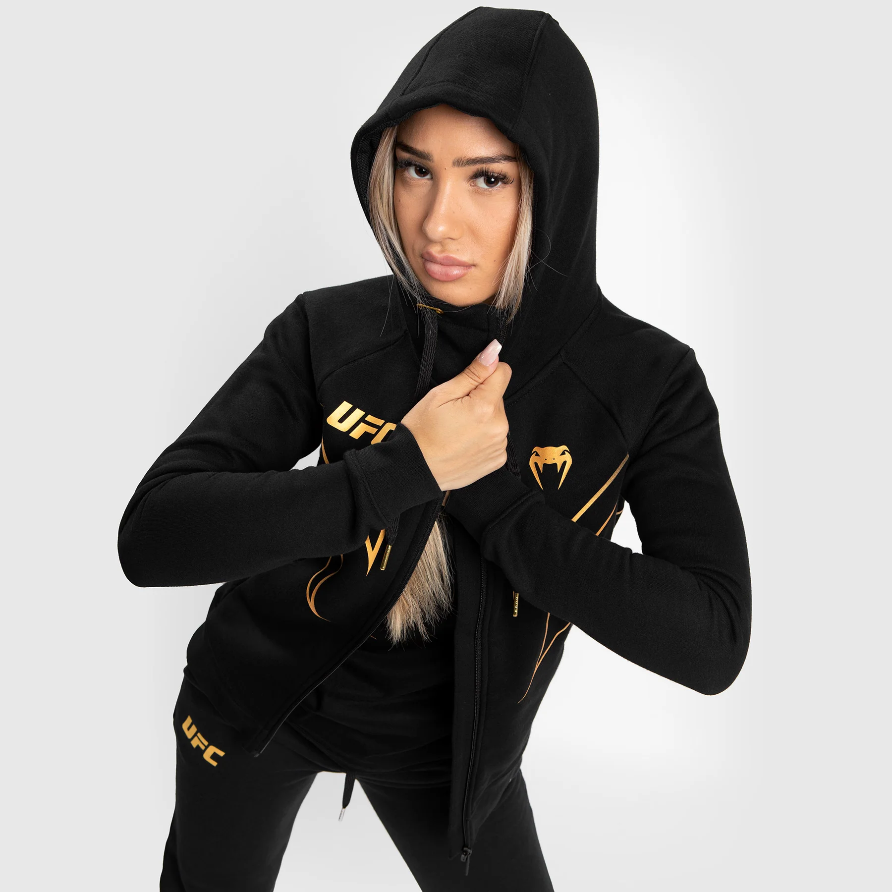 UFC Venum Fight Night 2.0 Replica Women's Full Zip Hoodie - Champion - Image 5