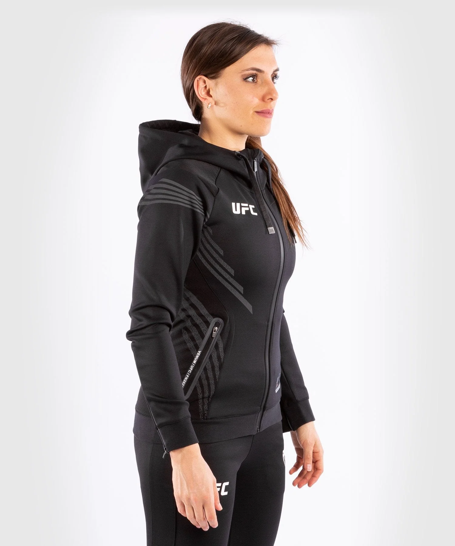 UFC Venum Fighters Authentic Fight Night Women's Walkout Hoodie - Black - Image 2