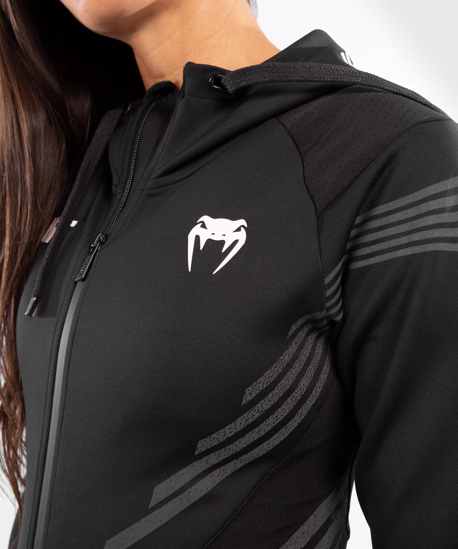 UFC Venum Fighters Authentic Fight Night Women's Walkout Hoodie - Black - Image 5