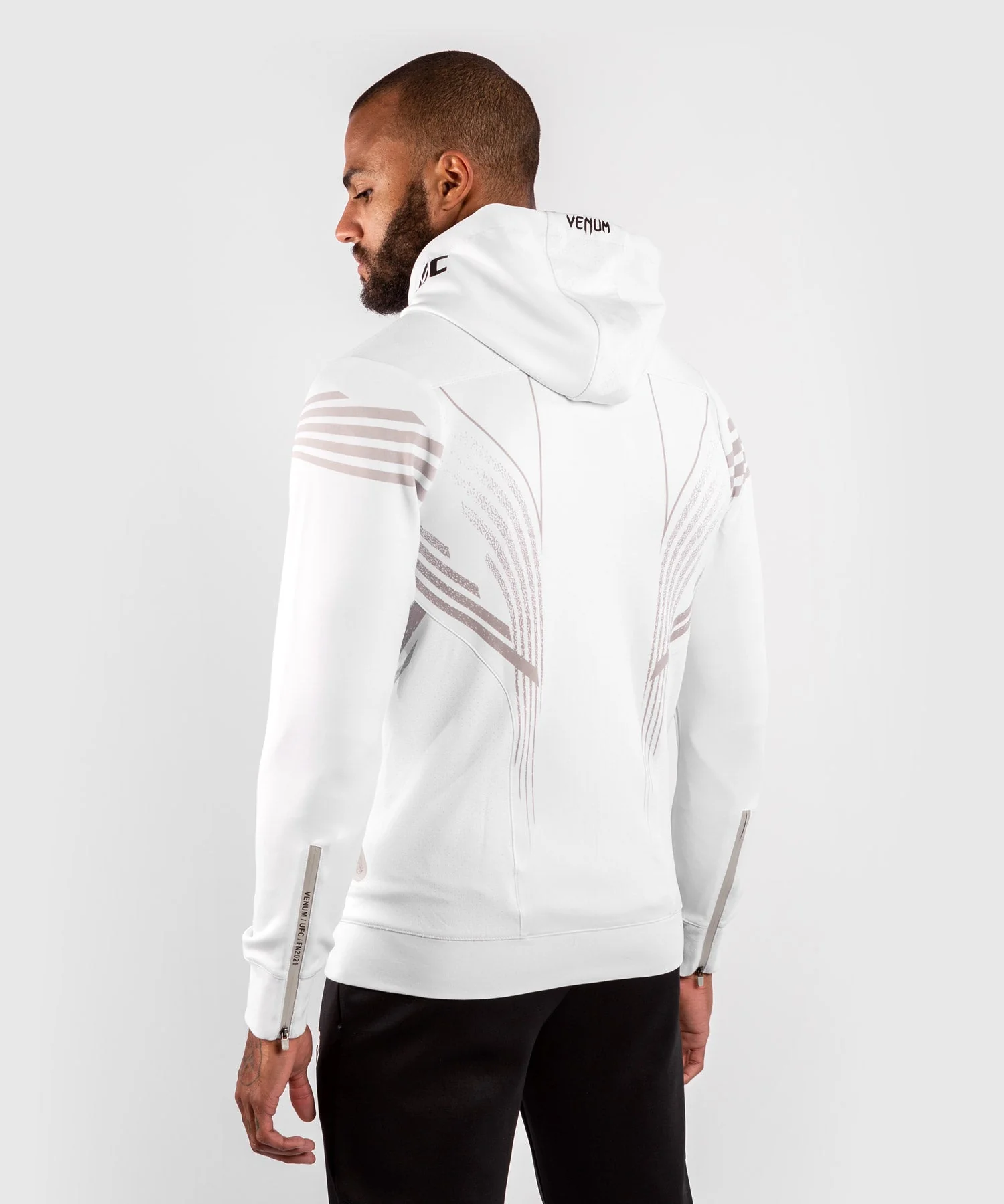 UFC Venum Fighters Authentic Fight Night Men's Walkout Hoodie - White - Image 4