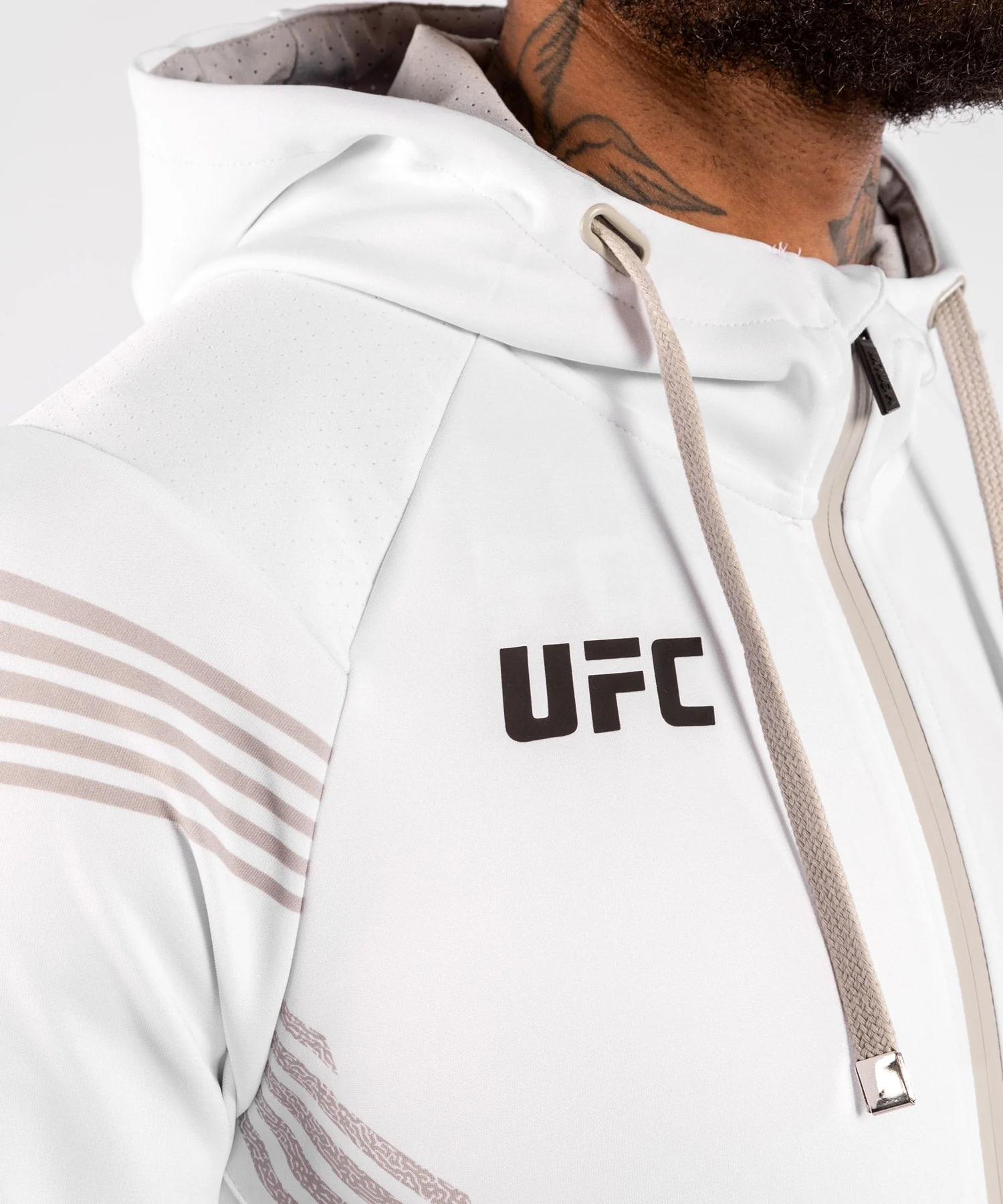 UFC Venum Fighters Authentic Fight Night Men's Walkout Hoodie - White - Image 5