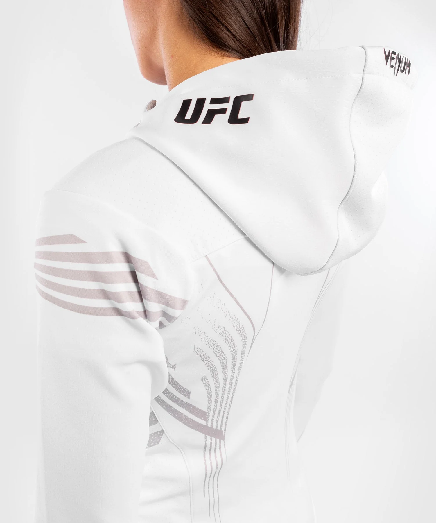 UFC Venum Fighters Authentic Fight Night Women's Walkout Hoodie - White - Image 7