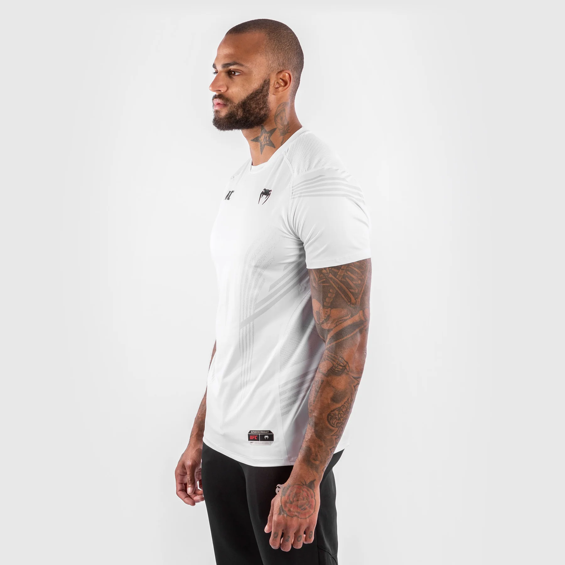UFC Venum Personalized Authentic Fight Night Men's Walkout Jersey - White - Image 2