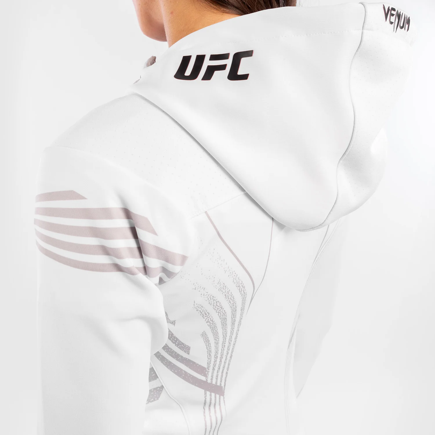UFC Venum Personalized Authentic Fight Night Women's Walkout Hoodie - White - Image 7