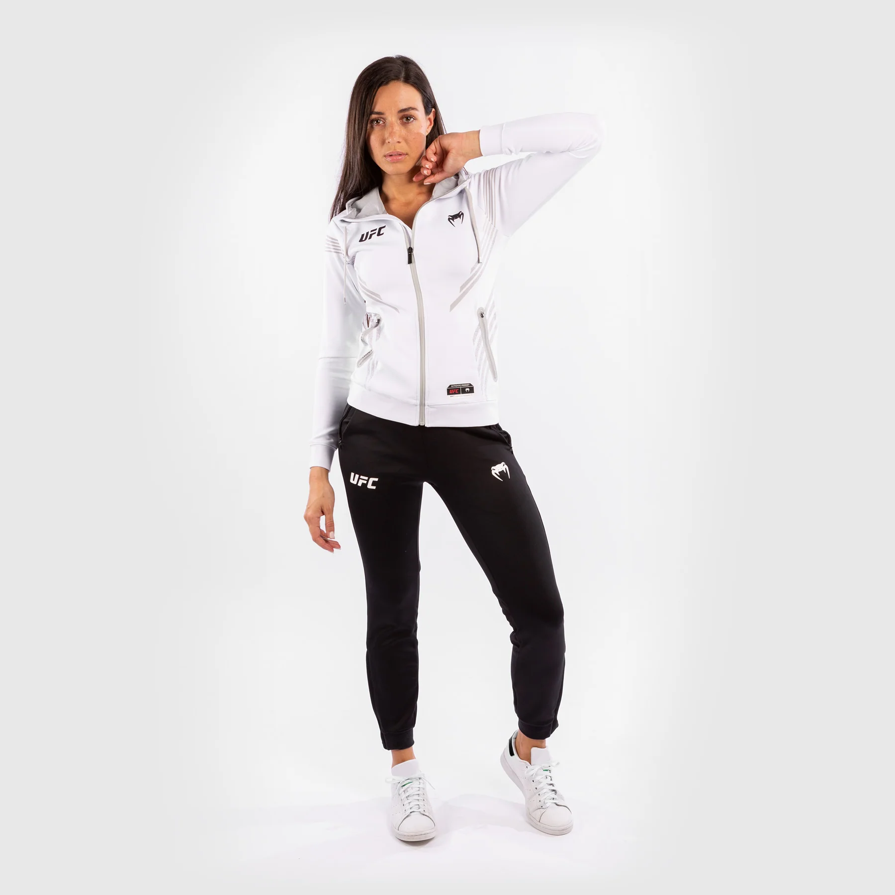 UFC Venum Personalized Authentic Fight Night Women's Walkout Hoodie - White - Image 8