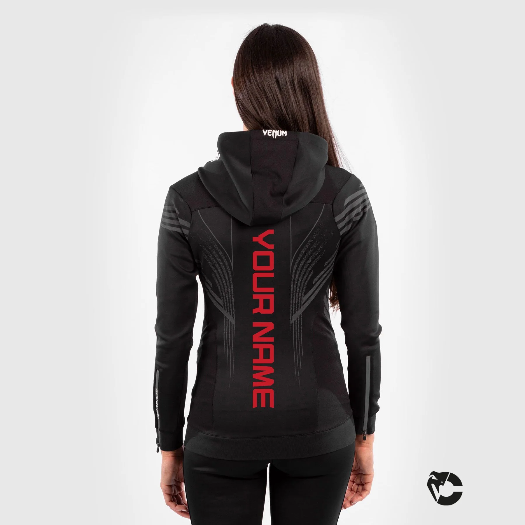 UFC Venum Personalized Authentic Fight Night Women's Walkout Hoodie - Black