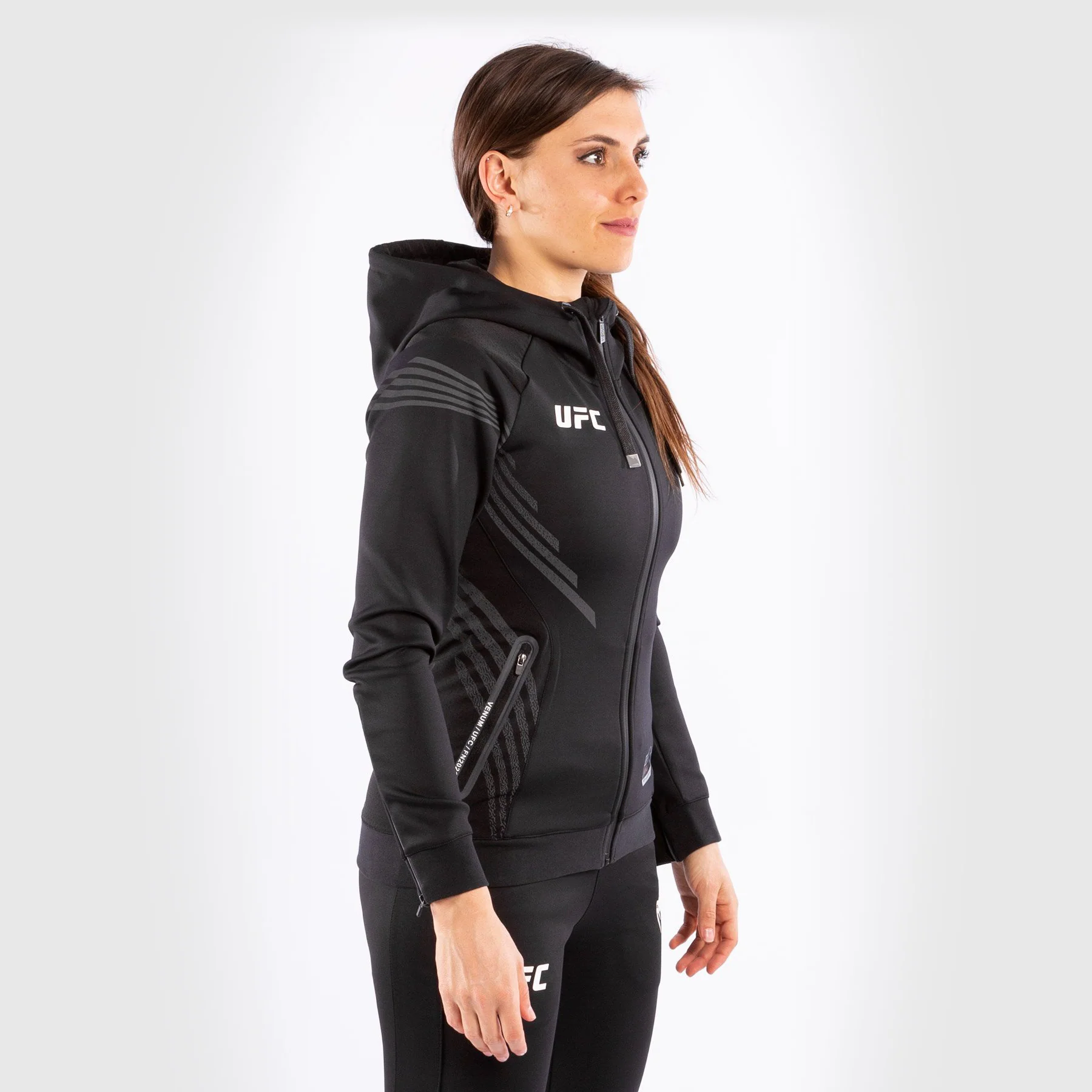 UFC Venum Personalized Authentic Fight Night Women's Walkout Hoodie - Black - Image 2