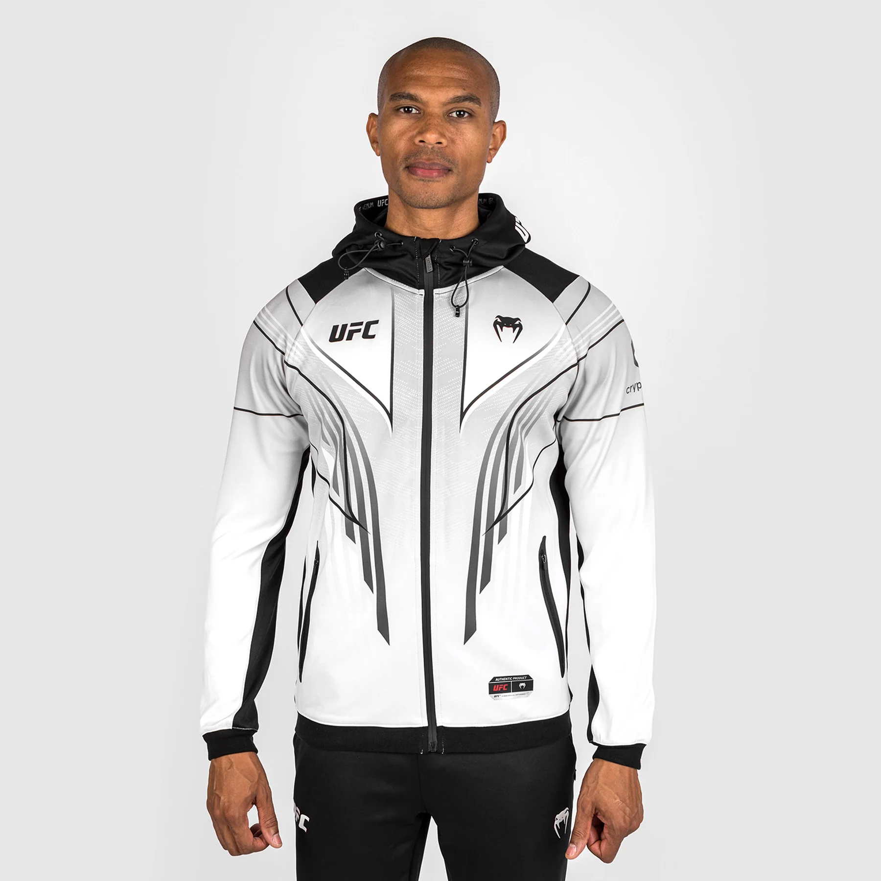 UFC Venum Personalized Authentic Fight Night 2.0 Kit by Venum Men's Walkout Hoodie - White - Image 2