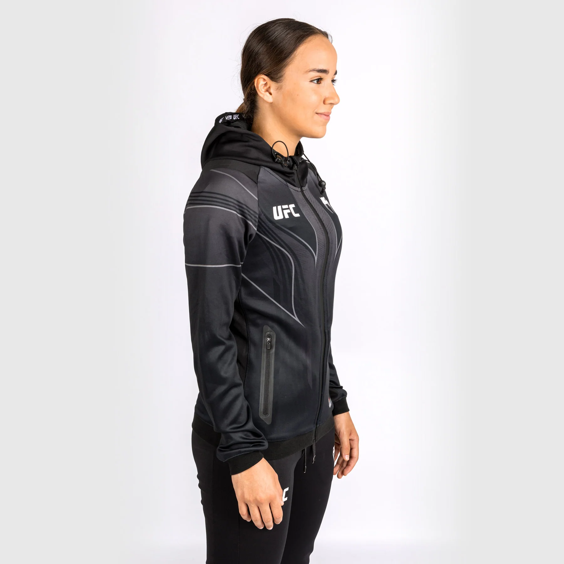UFC Venum Personalized Authentic Fight Night 2.0 Kit by Venum Women's Walkout Hoodie - Black - Image 4